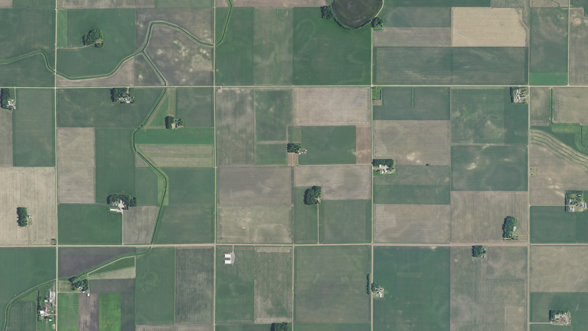 Aerial view of land around Eden, Minnesota