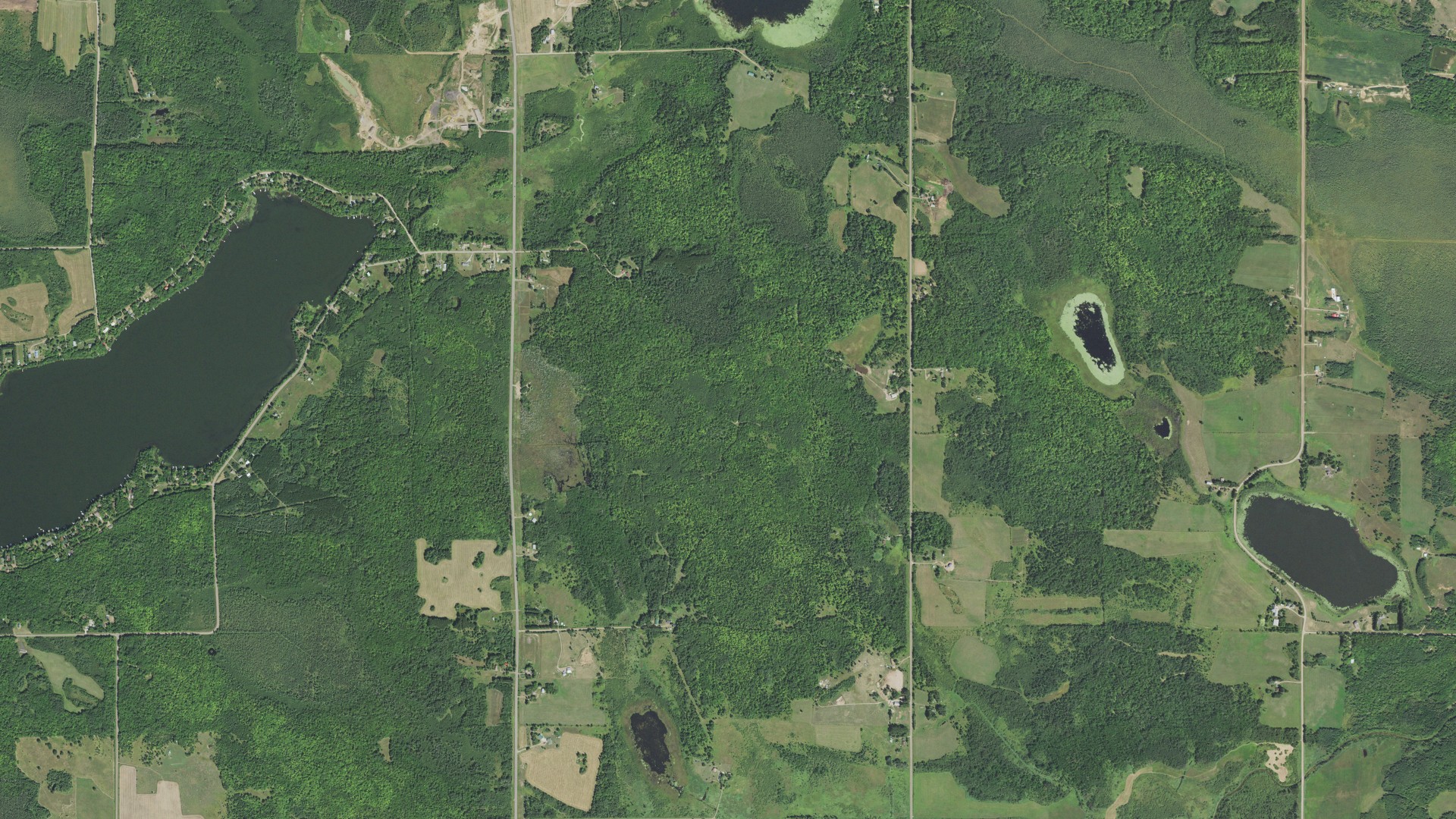 Aerial view of land around Eagle, Minnesota