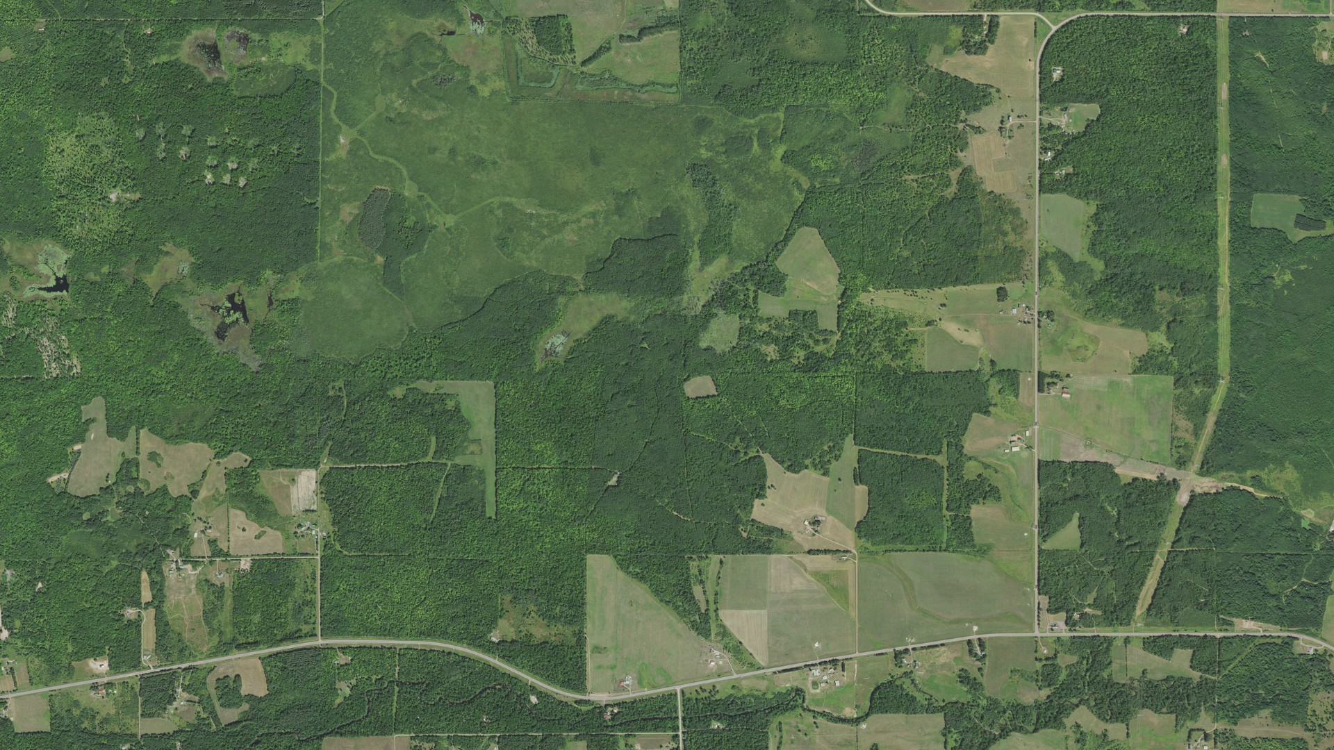 Aerial view of land around Split Rock, Minnesota