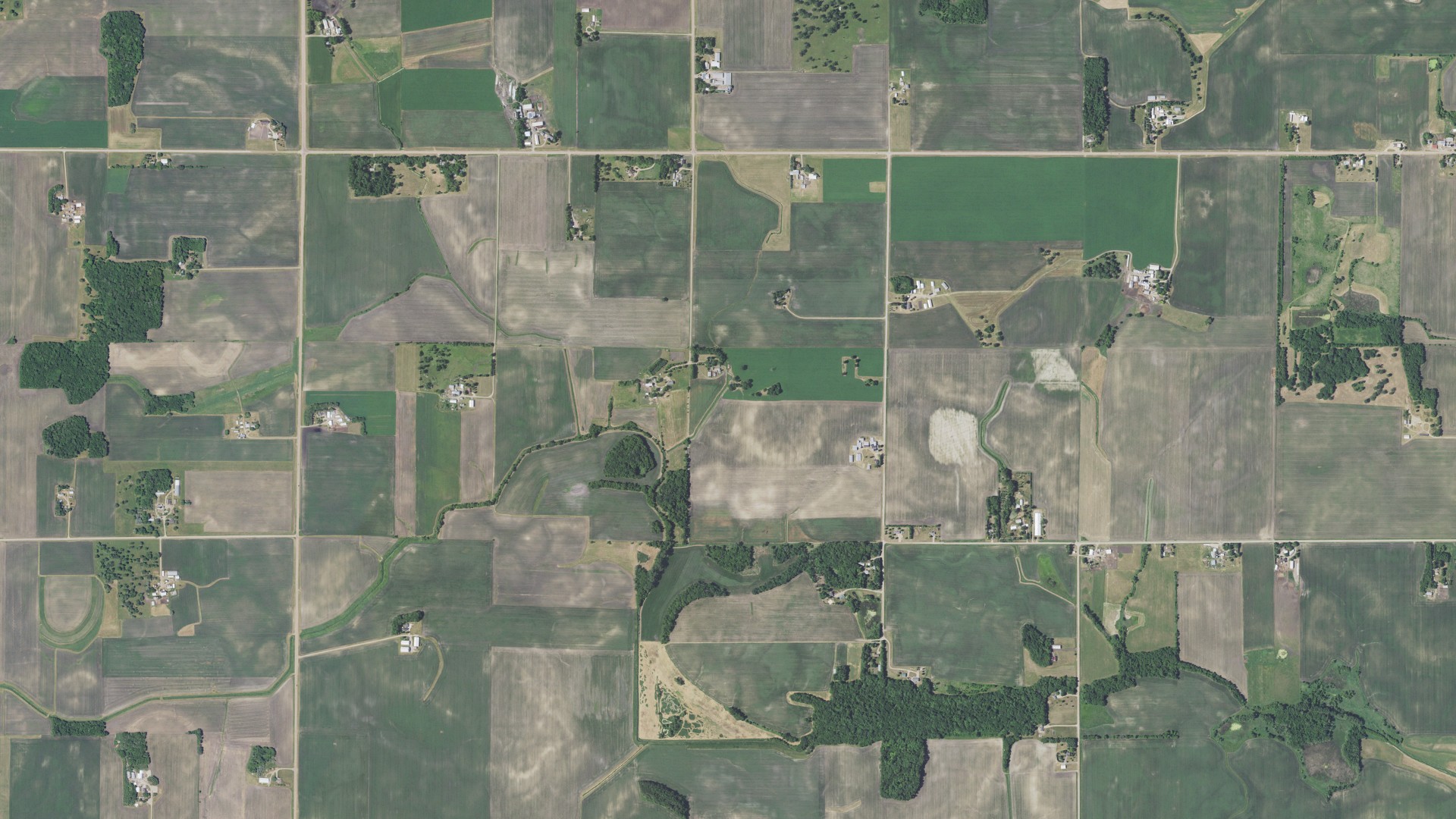 Aerial view of land around Hancock, Minnesota