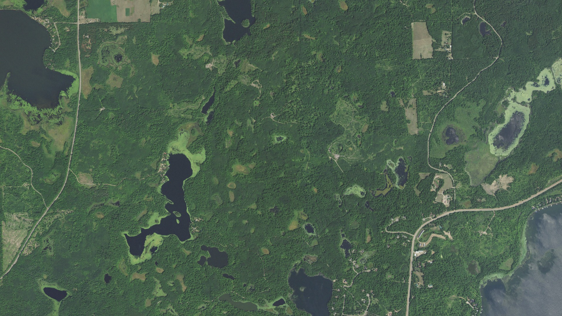 Aerial view of land around Fairview, Minnesota