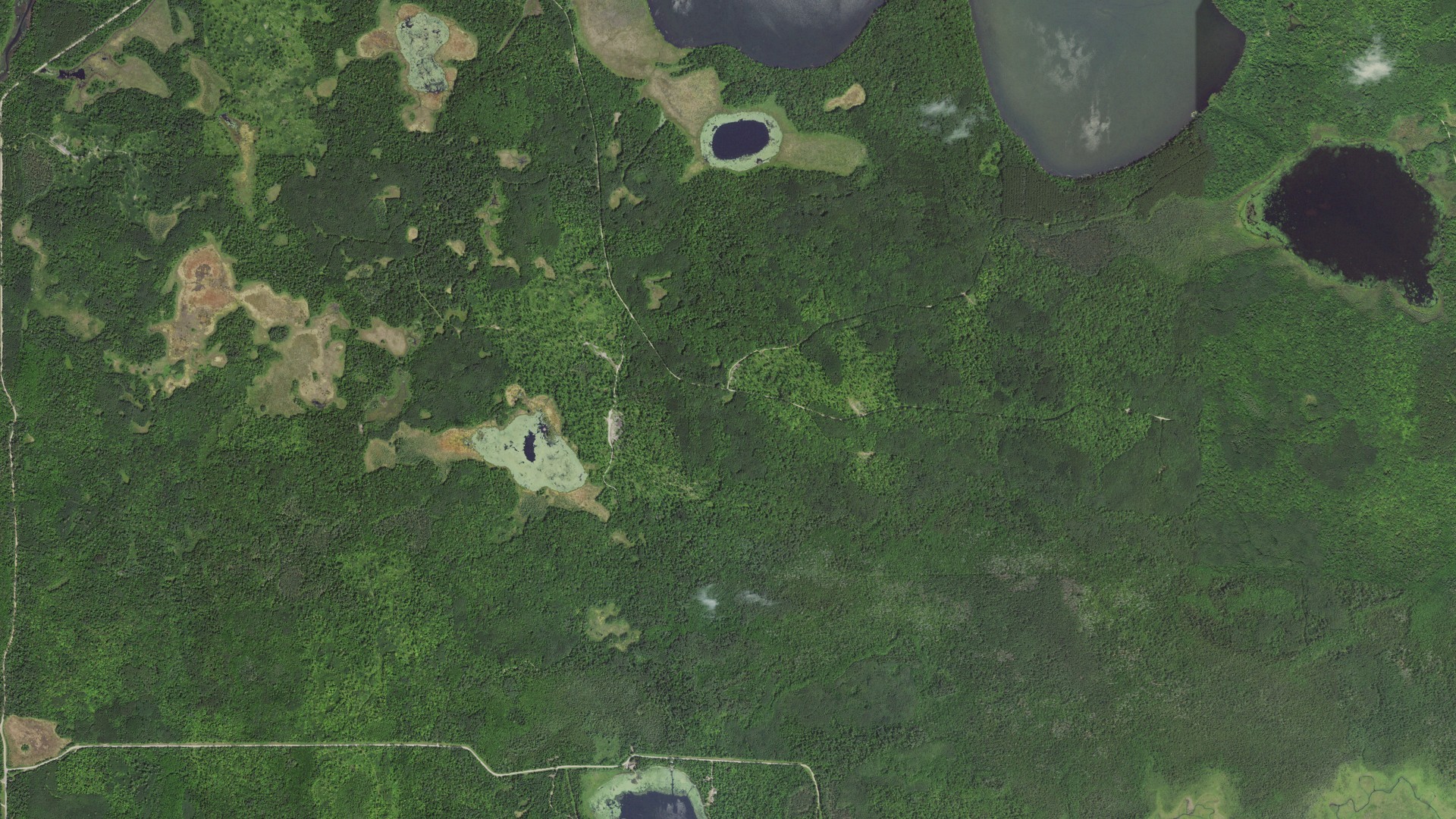 Aerial view of land around Inguadona, Minnesota