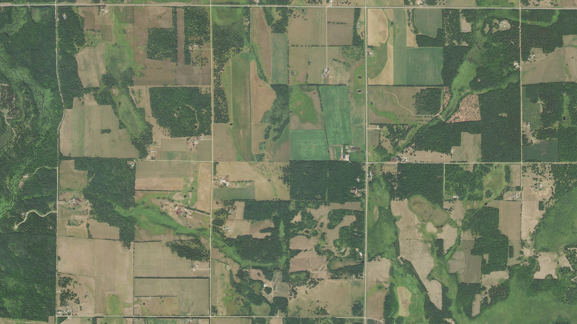 Aerial view of land around May, Minnesota