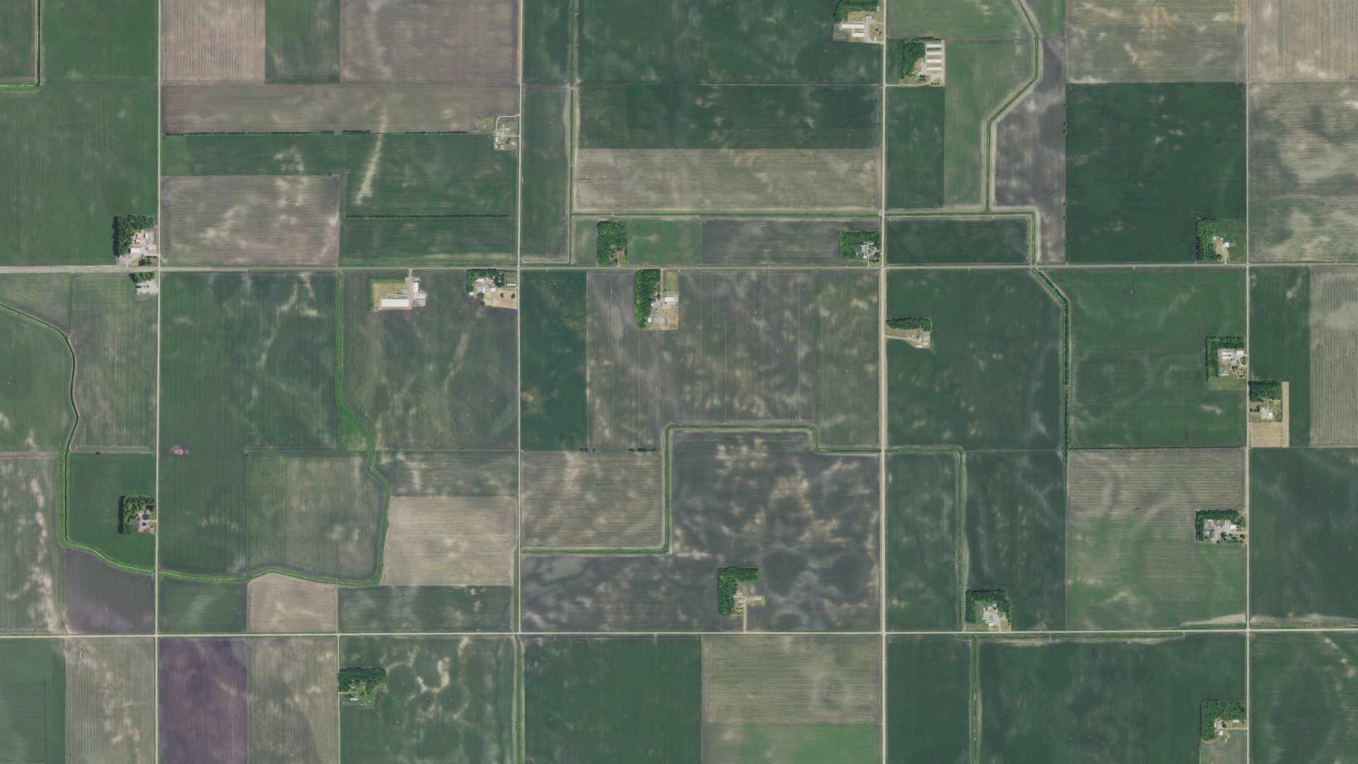 Aerial view of land around Crate, Minnesota