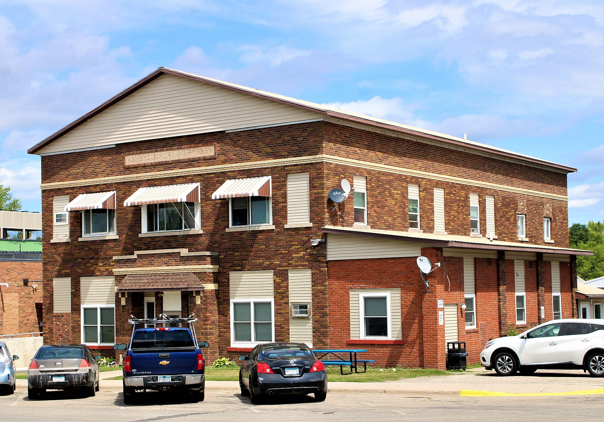 Ashby Co-op Creamery Association building in Ashby, Minnesota.