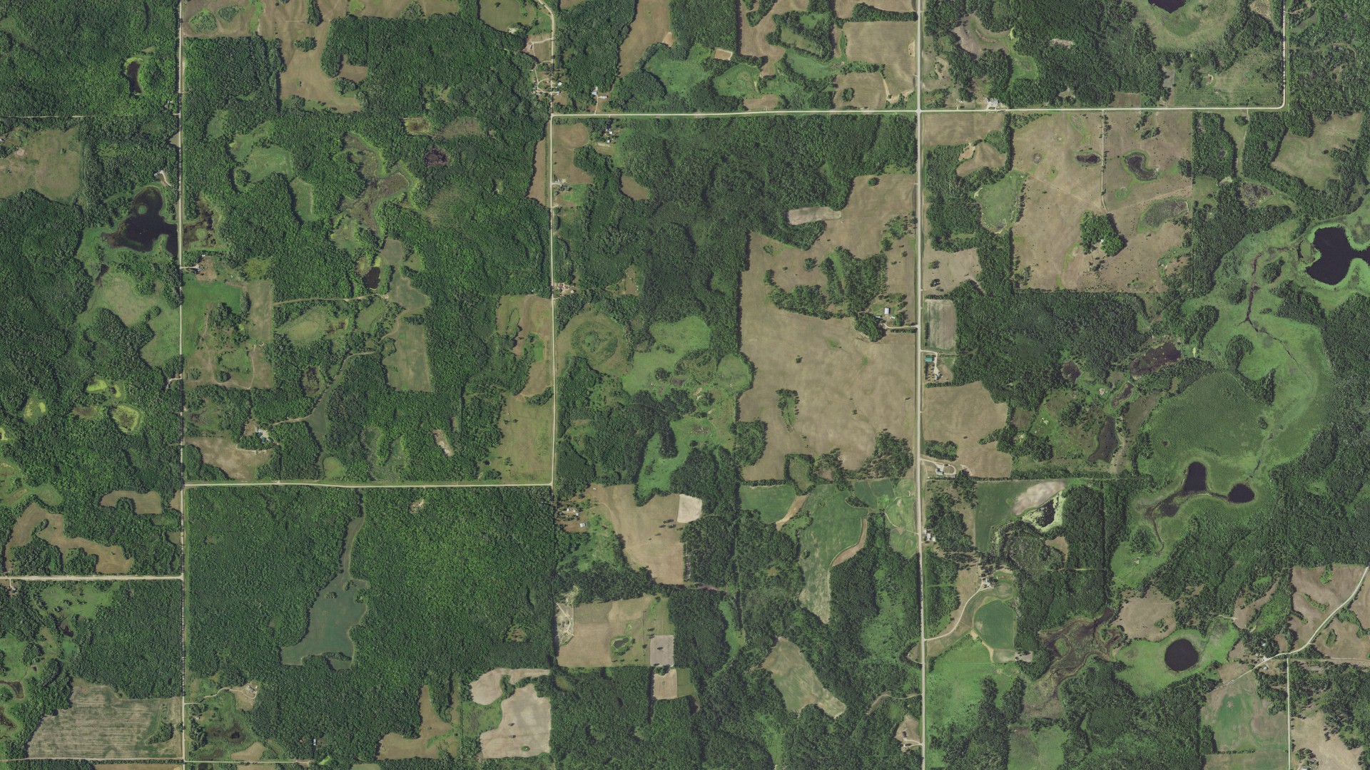 Aerial view of land around Holst, Minnesota