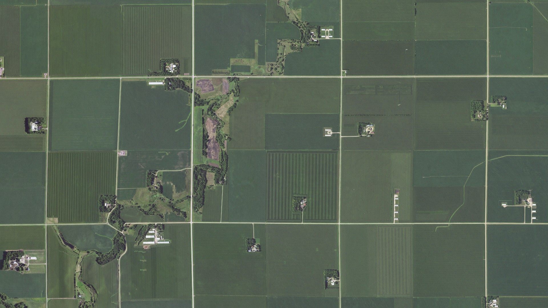 Aerial view of land around Midway, Minnesota