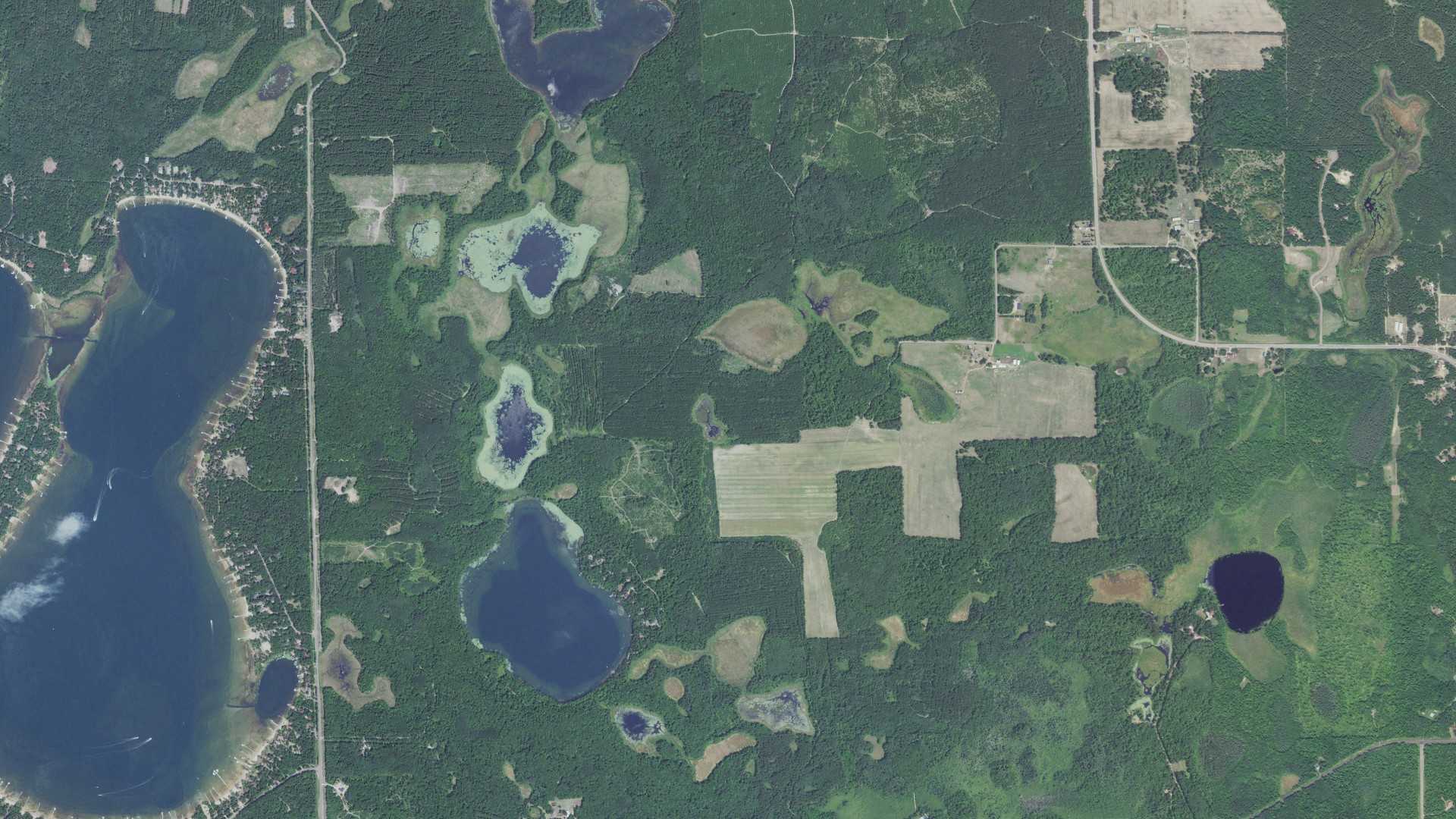 Aerial view of land around Mission, Minnesota