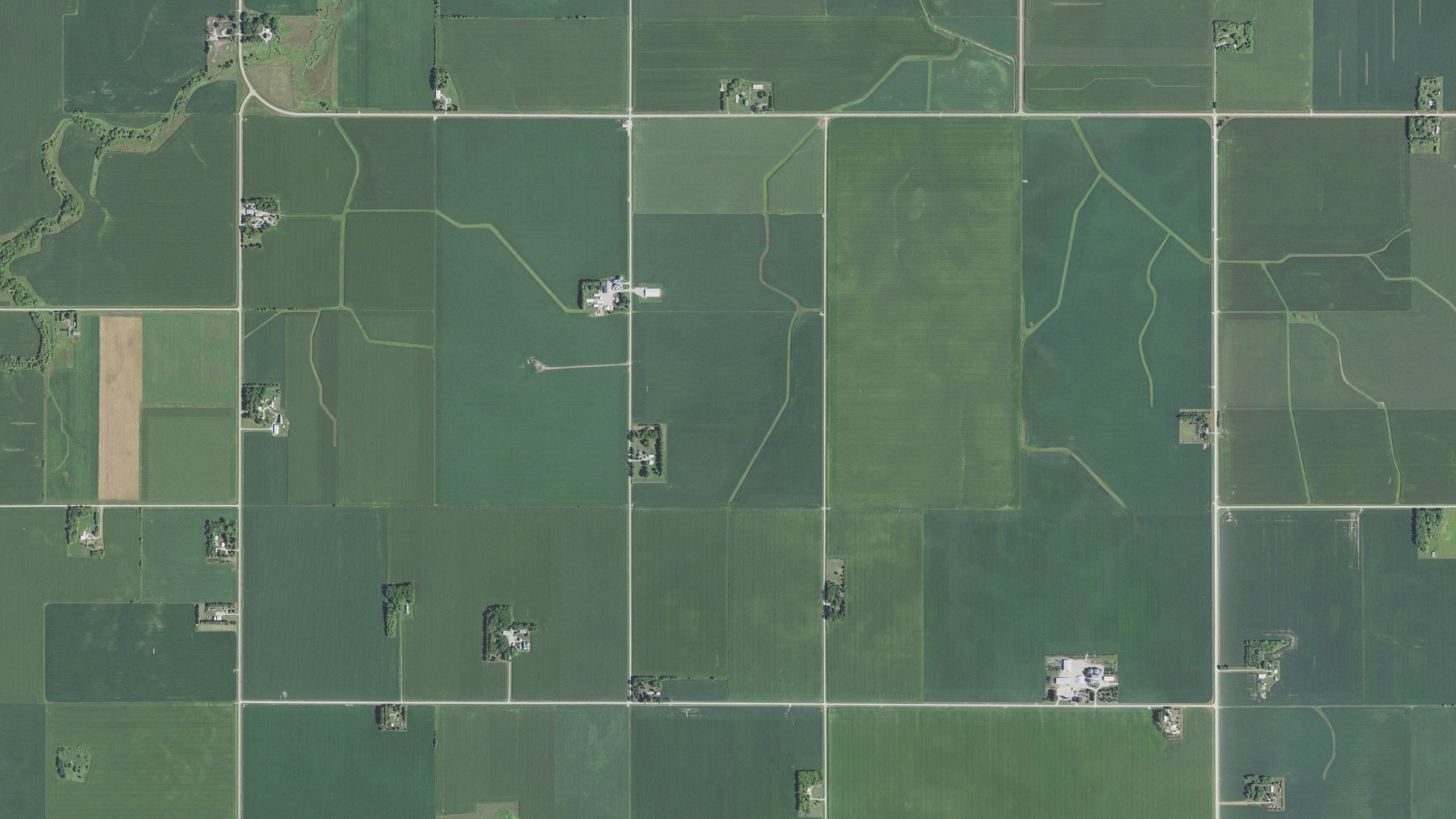 Aerial view of land around Ellington, Minnesota