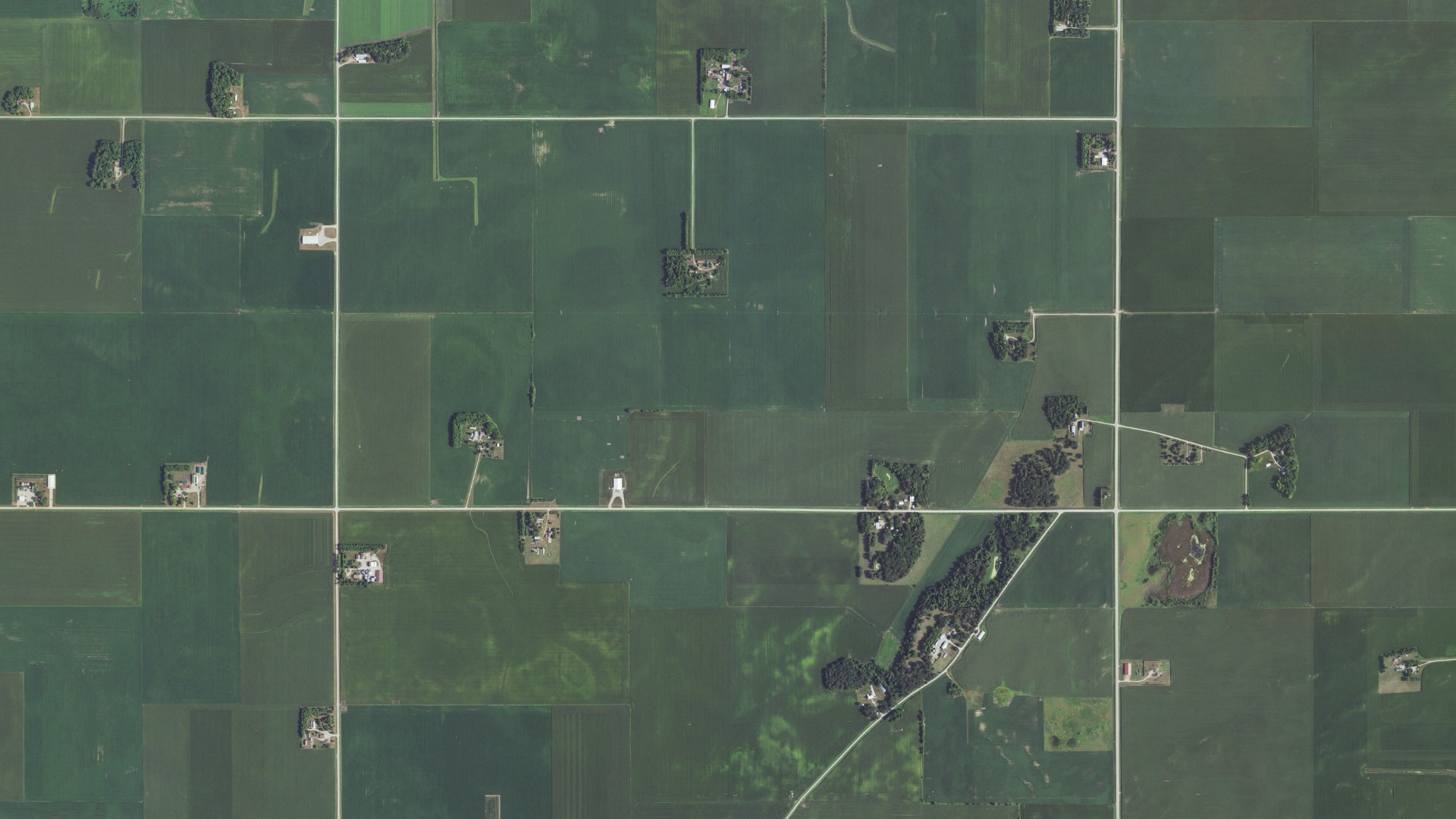Aerial view of land around Barber, Minnesota