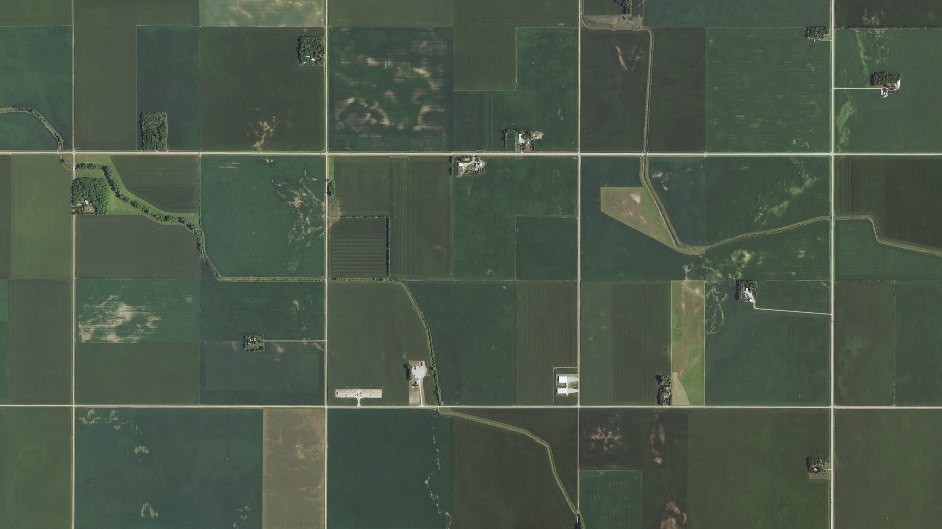 Aerial view of land around Rome, Minnesota