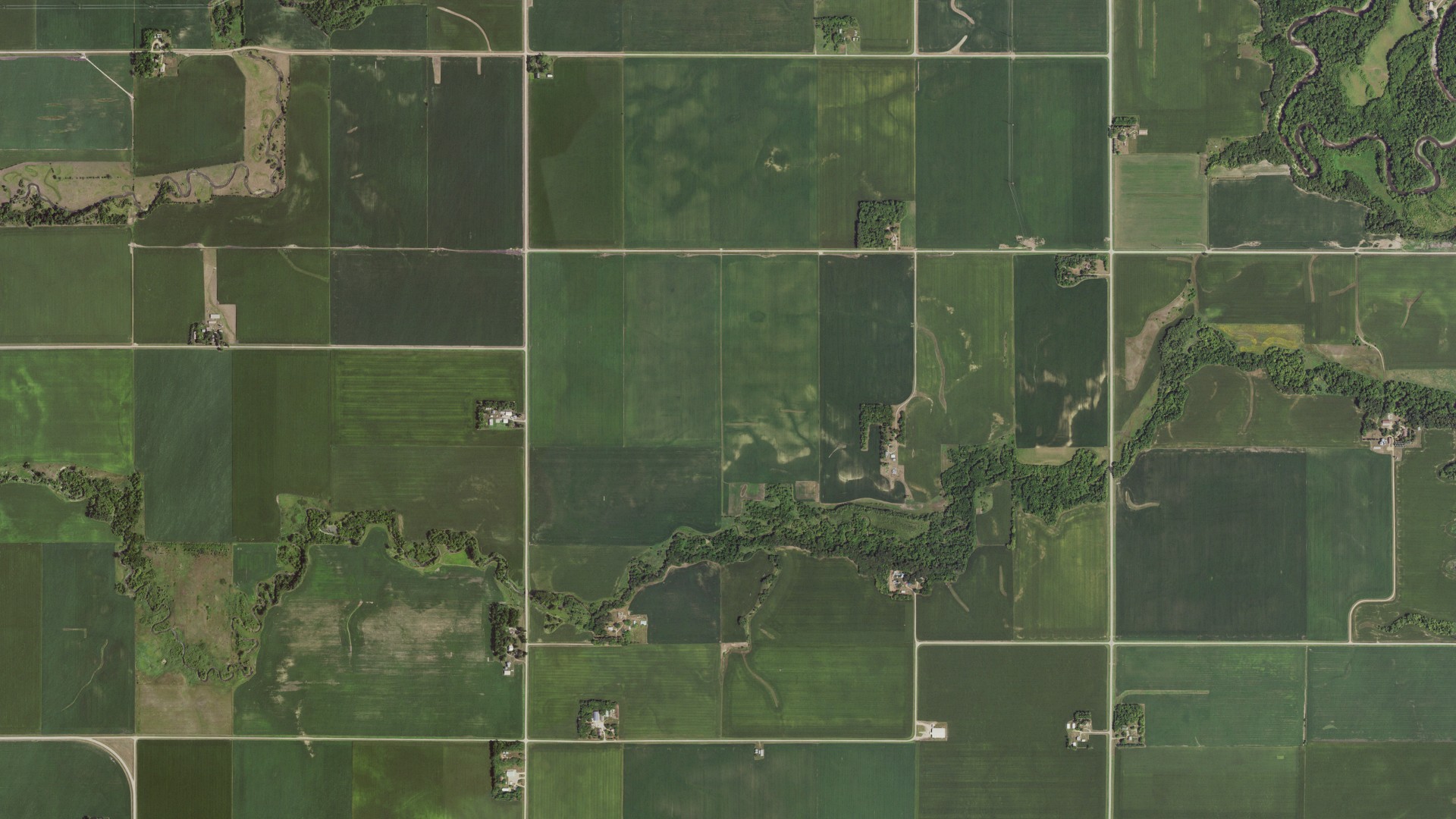 Aerial view of land around Verona, Minnesota