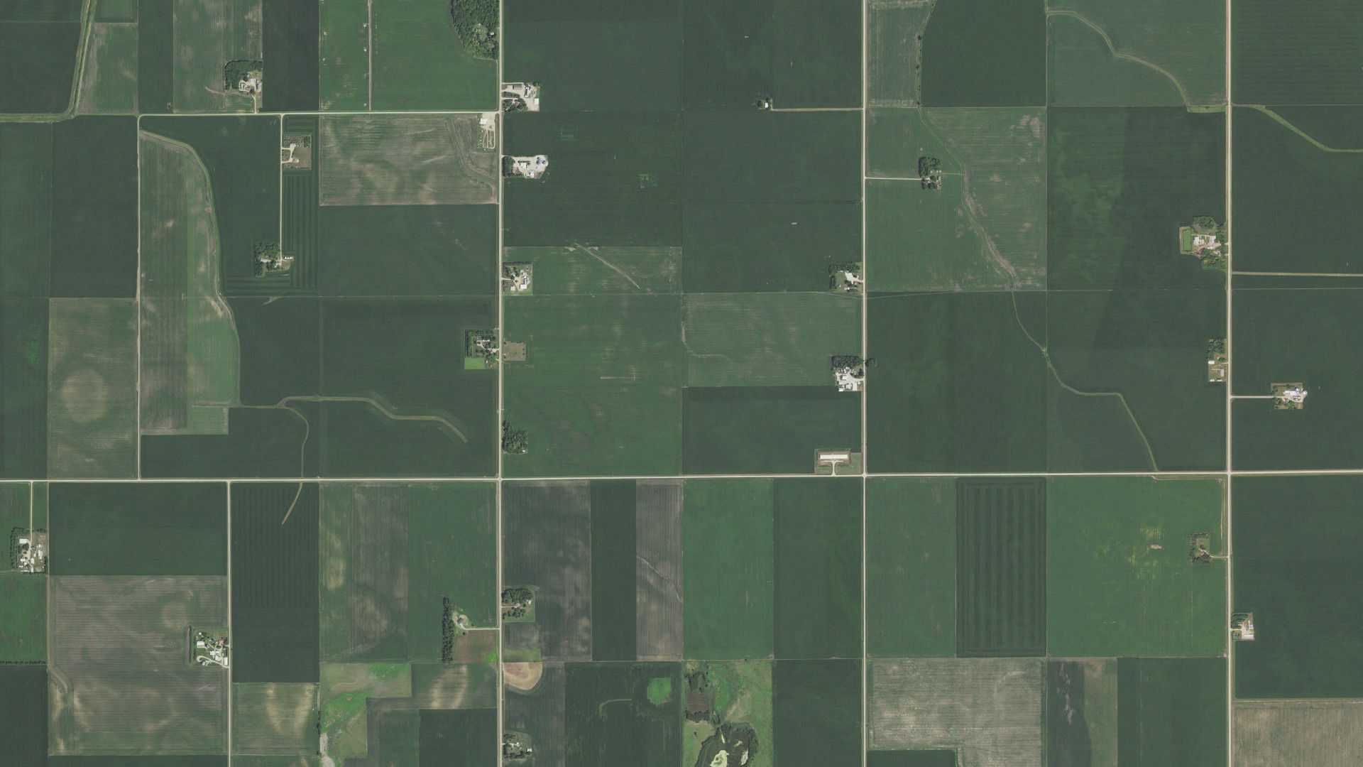 Aerial view of land around Walnut Lake, Minnesota