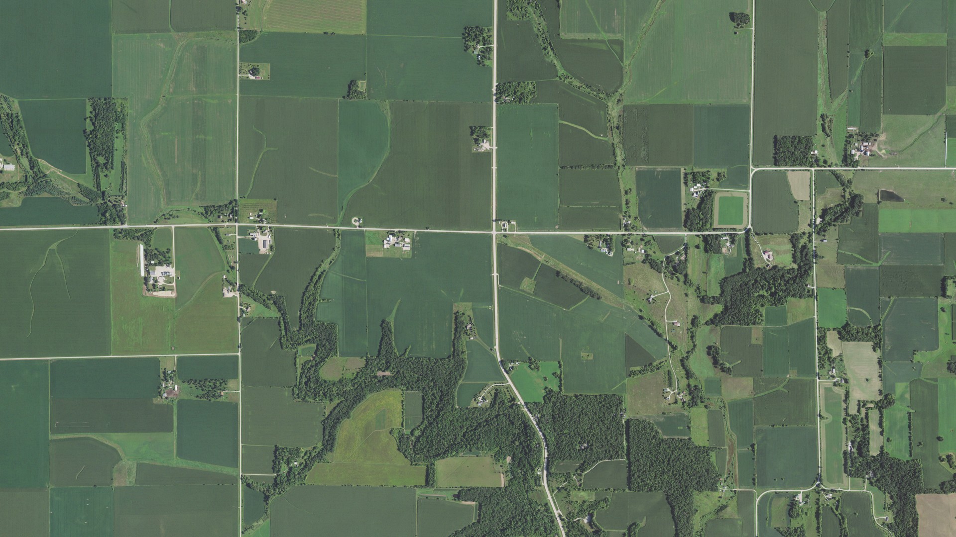 Aerial view of land around Sumner, Minnesota