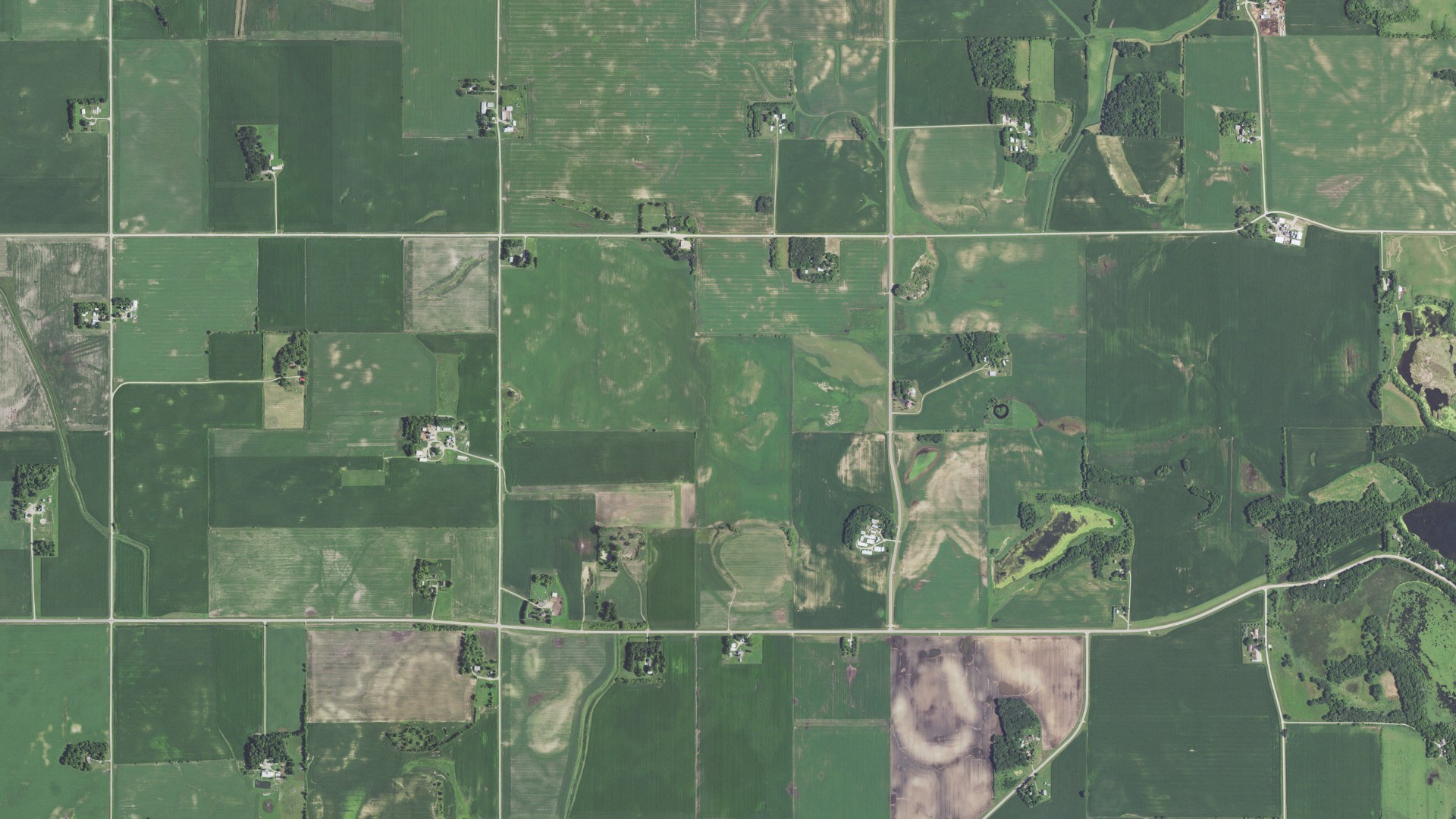 Aerial view of land around Pickerel Lake, Minnesota