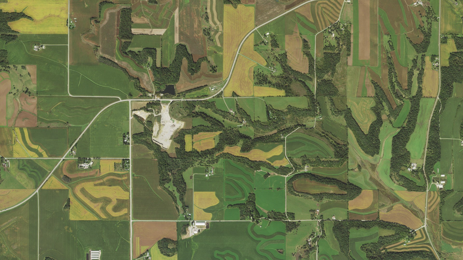 Aerial view of land around Spring Grove, Minnesota