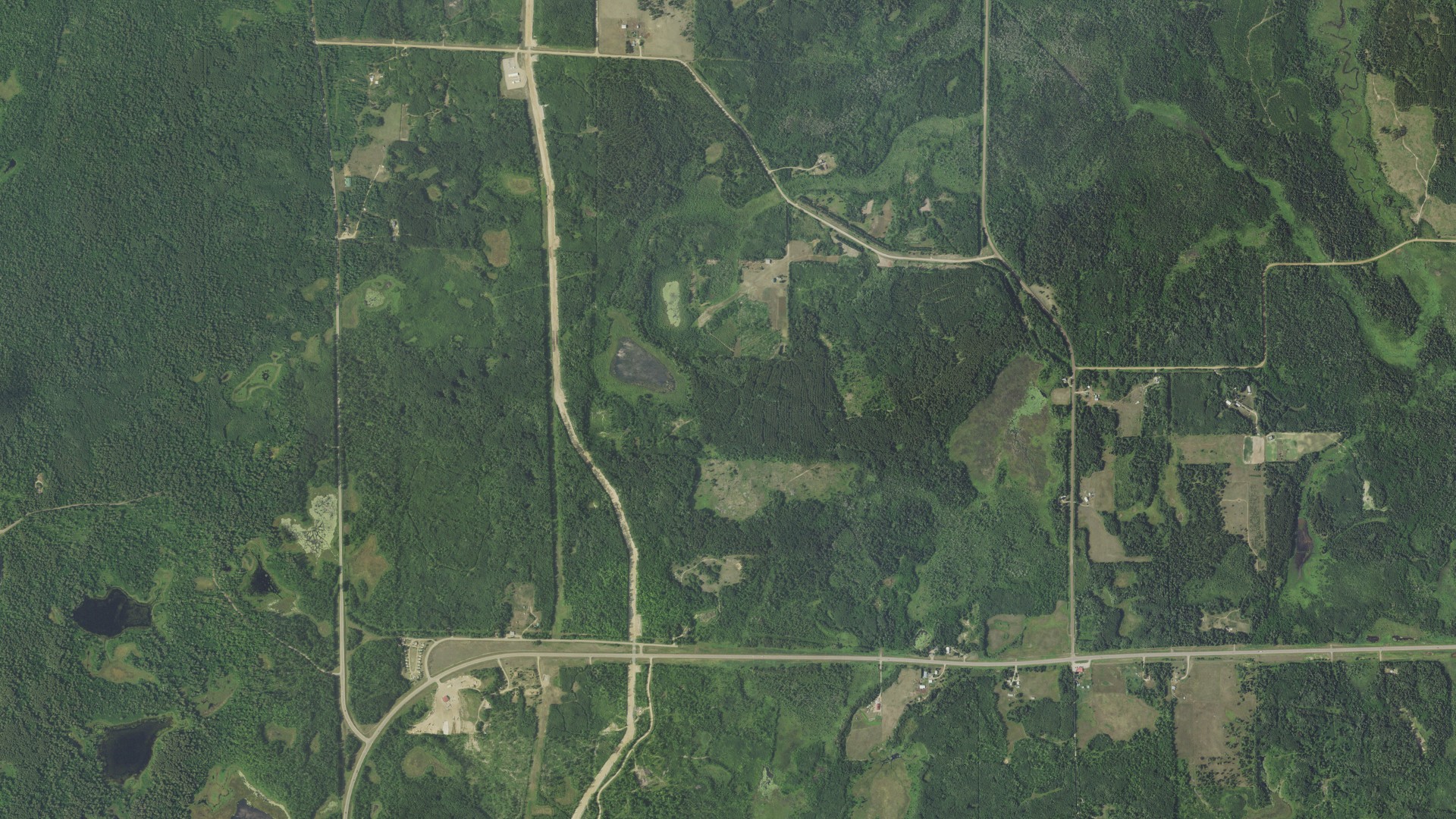 Aerial view of land around Lake Alice, Minnesota
