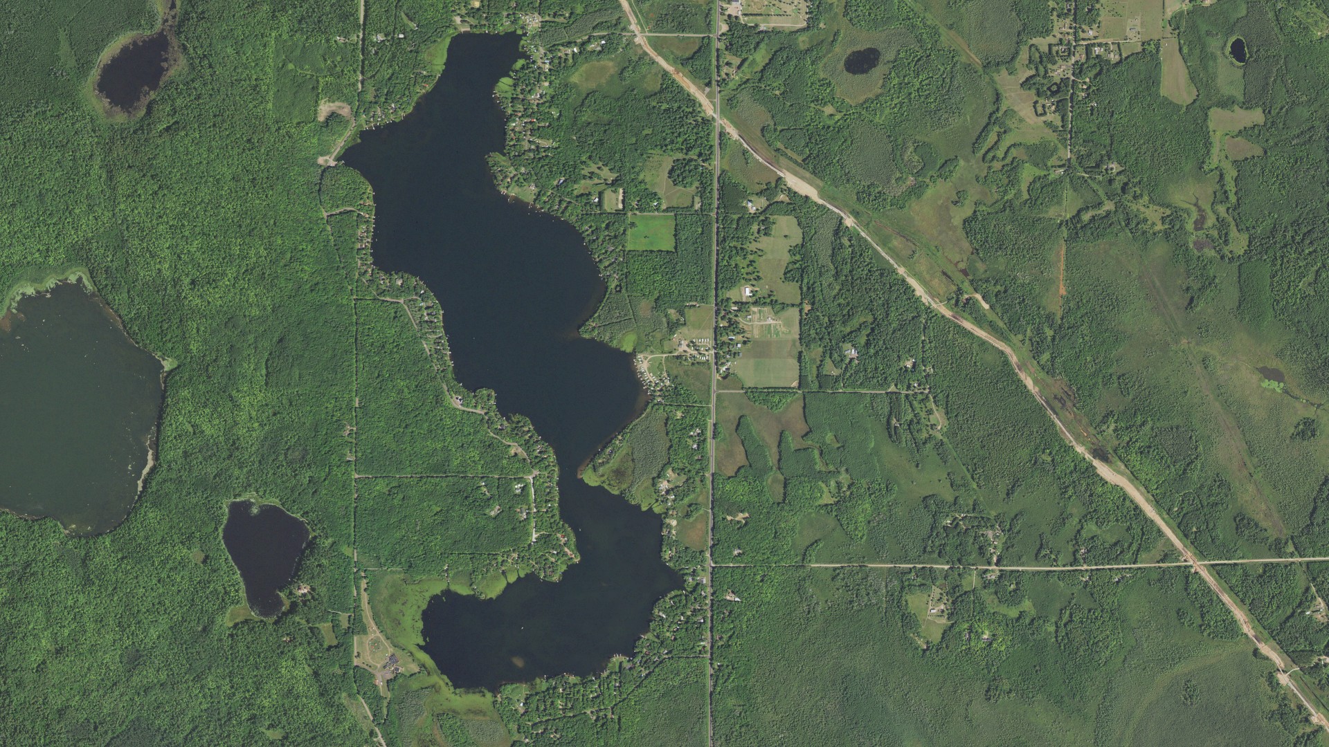 Aerial view of land around Big Lake, Minnesota