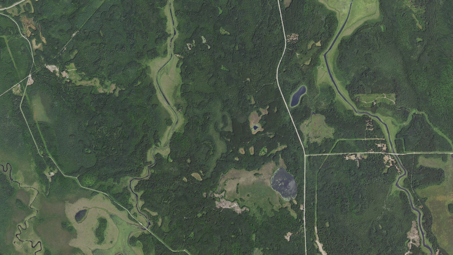 Aerial view of land around Kinghurst, Minnesota