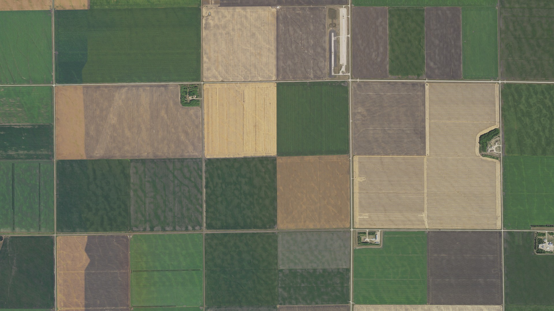 Aerial view of land around Hill, Minnesota