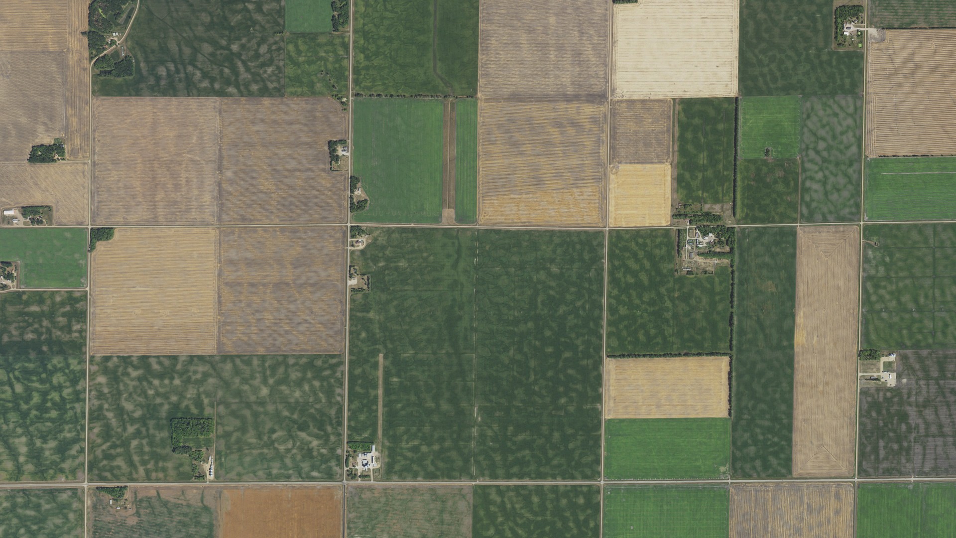 Aerial view of land around Teien, Minnesota