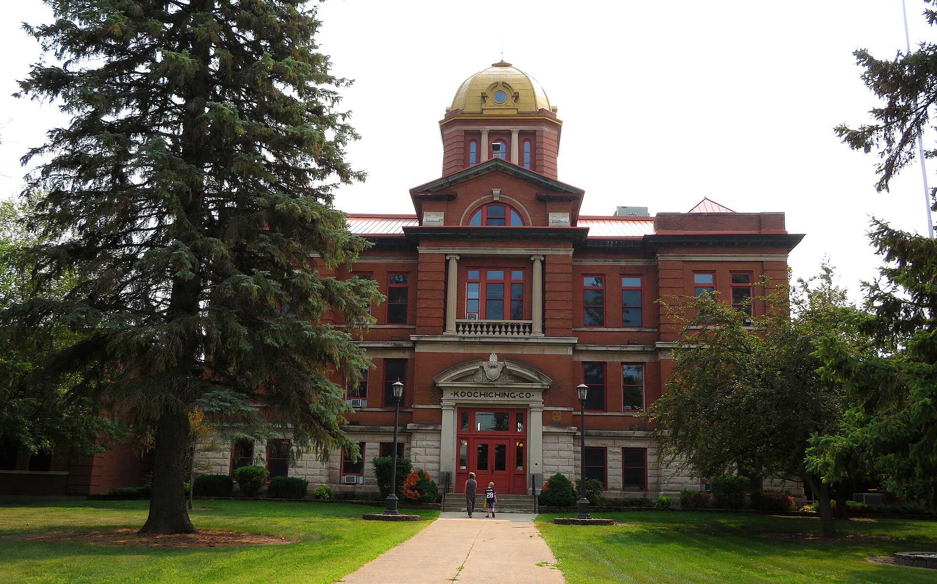 The Koochiching County Courthouse, in International Falls, Minnesota, United States. This Classical Revival brick building was designed by Charles E. Bell and completed in 1909.