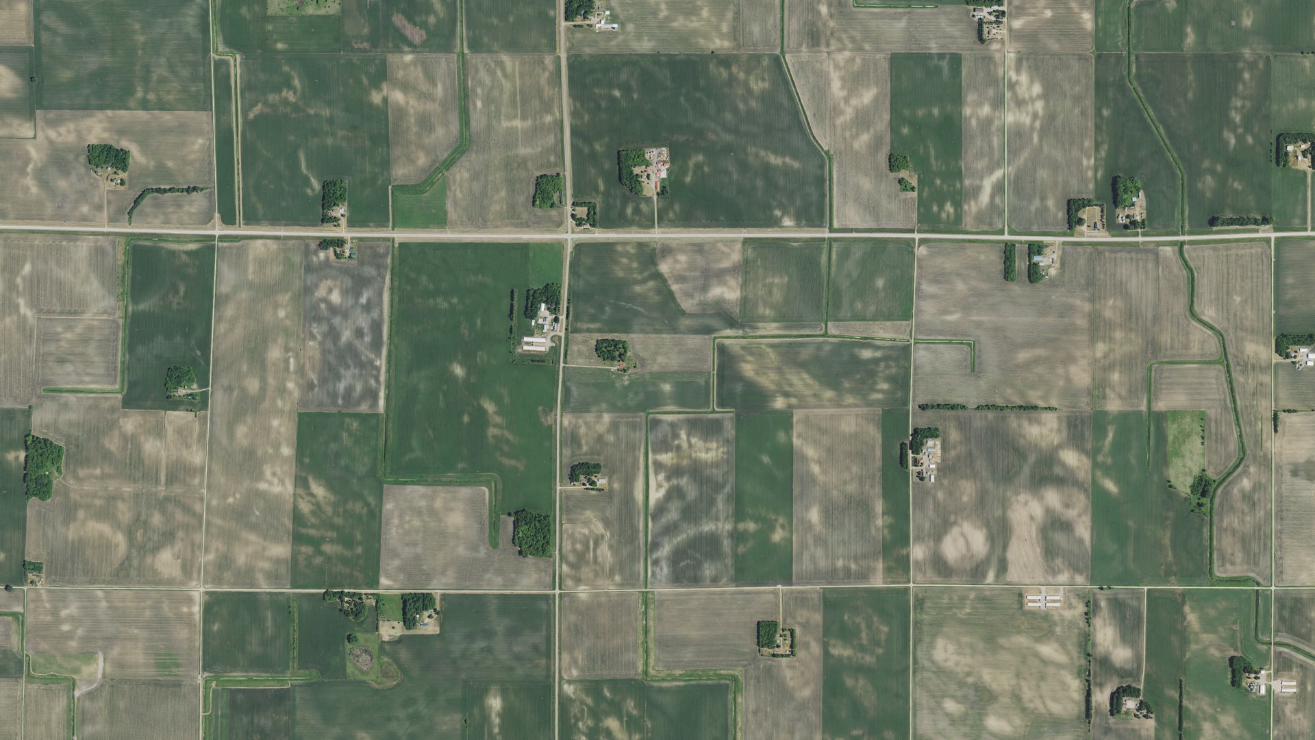 Aerial view of land around Baxter, Minnesota