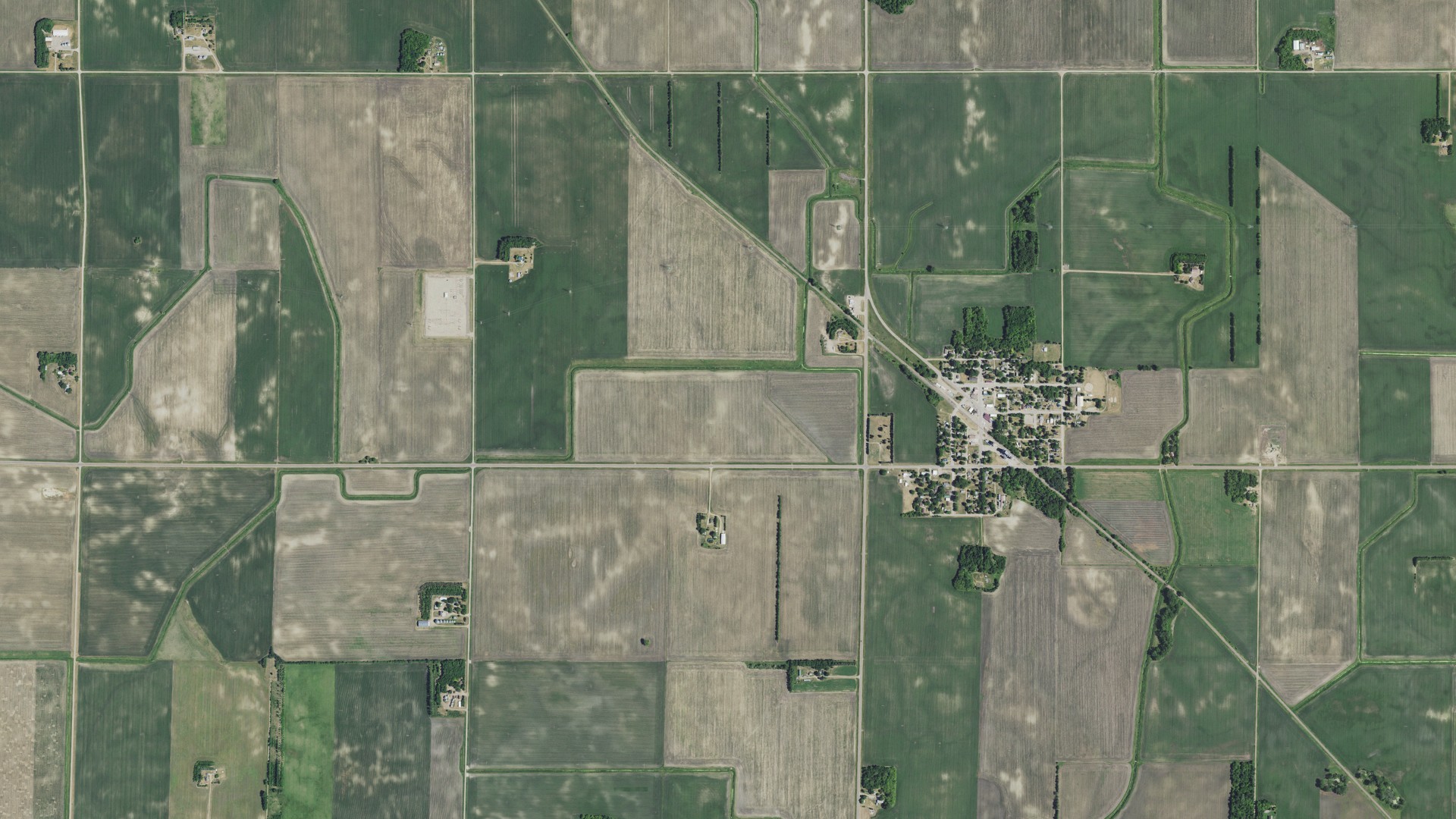 Aerial view of land around Ten Mile Lake, Minnesota