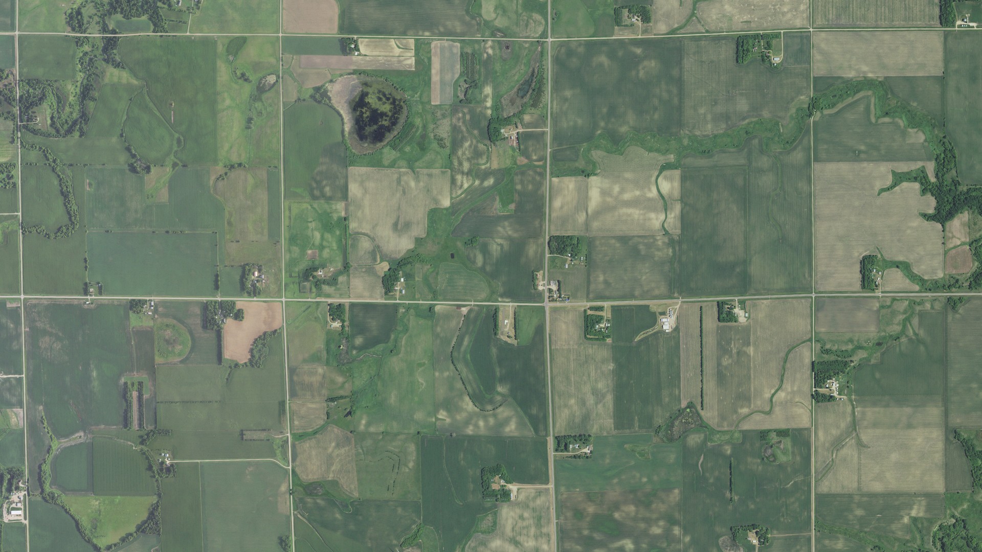 Aerial view of land around Marble, Minnesota