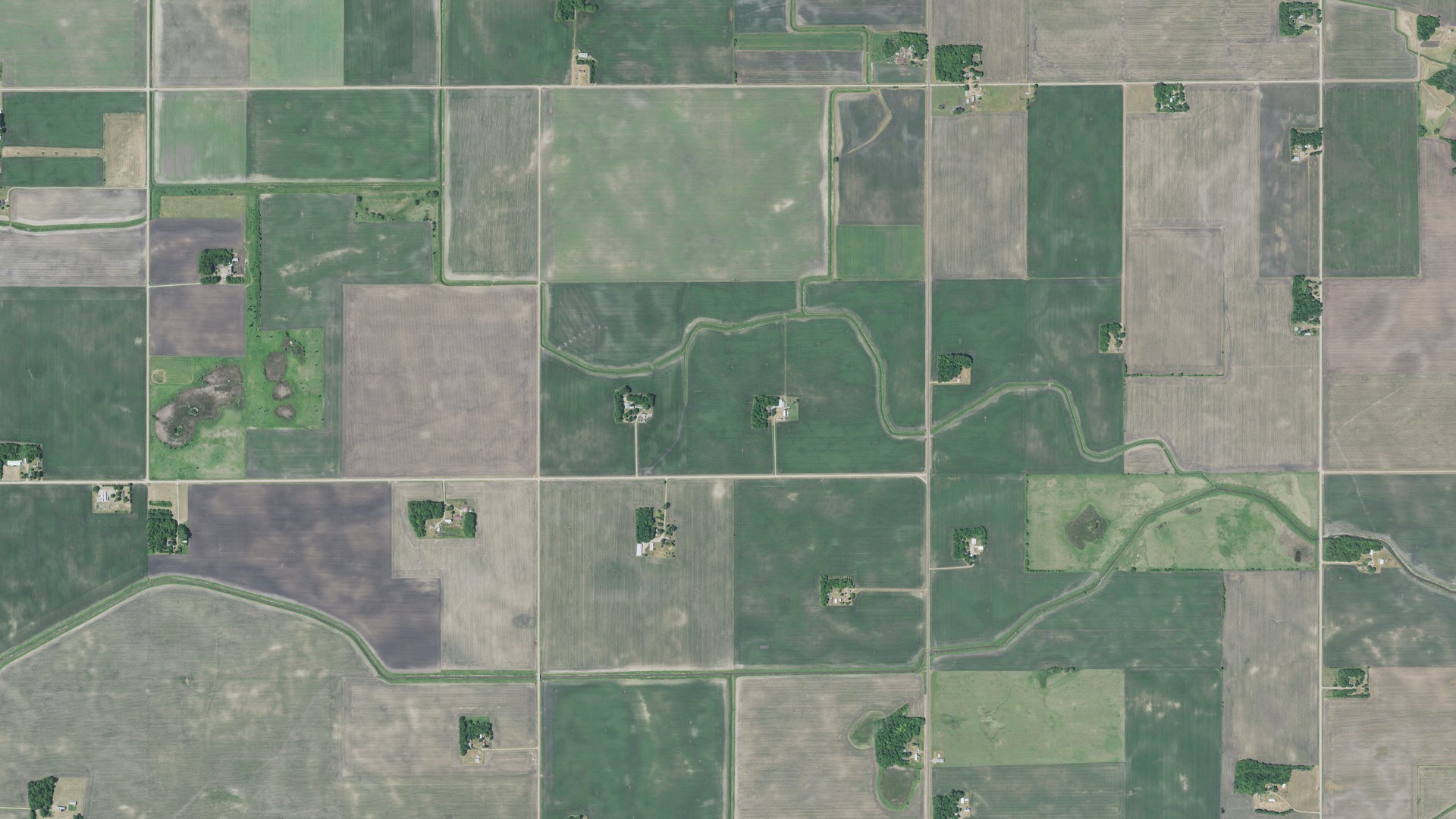 Aerial view of land around Round Grove, Minnesota