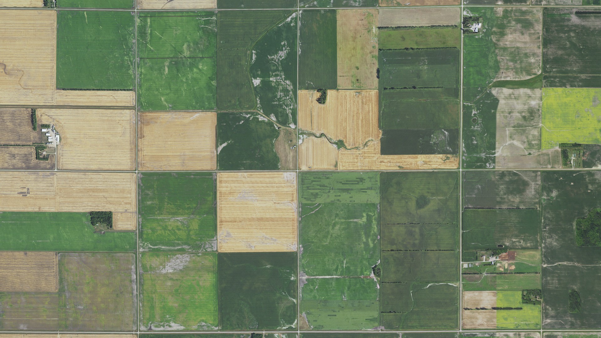 Aerial view of land around Augsburg, Minnesota