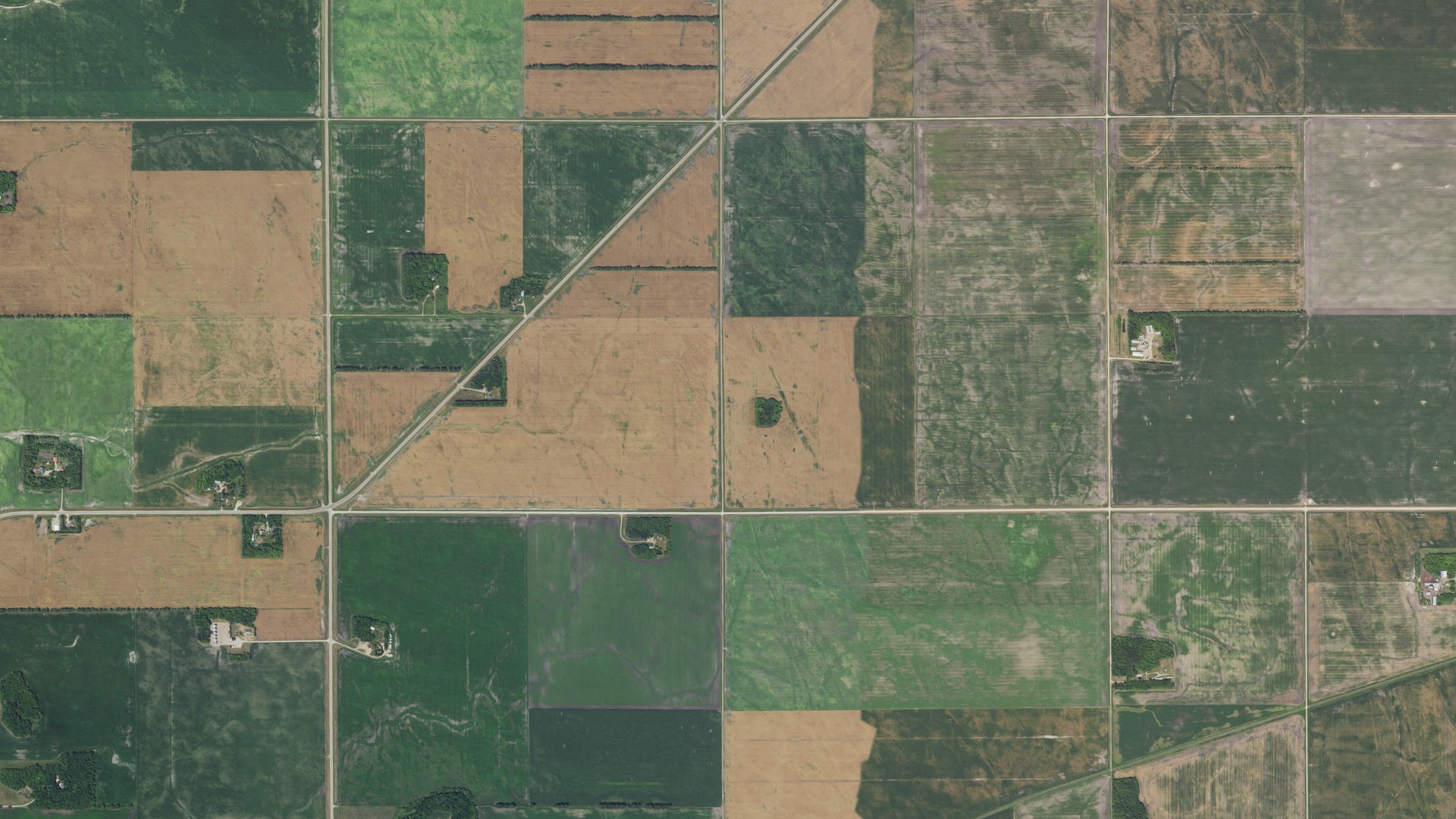 Aerial view of land around McCrea, Minnesota