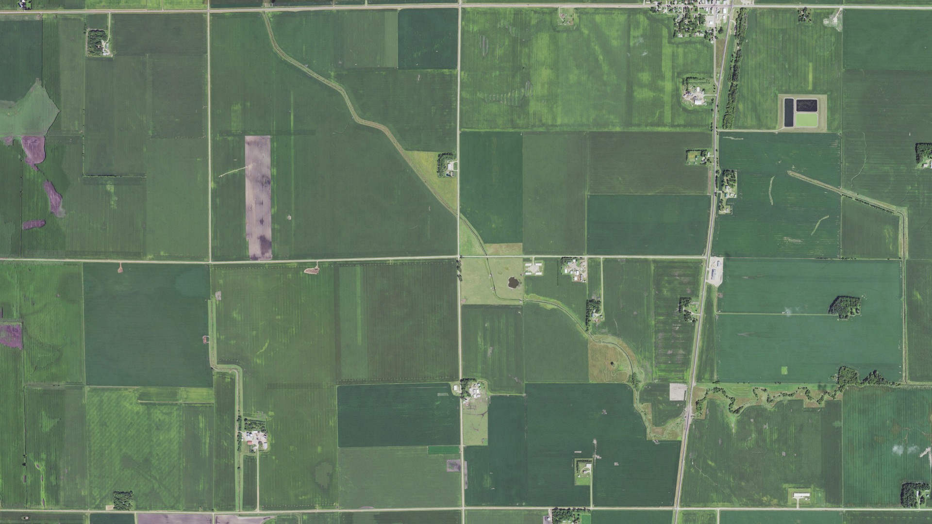 Aerial view of land around Lake Fremont, Minnesota