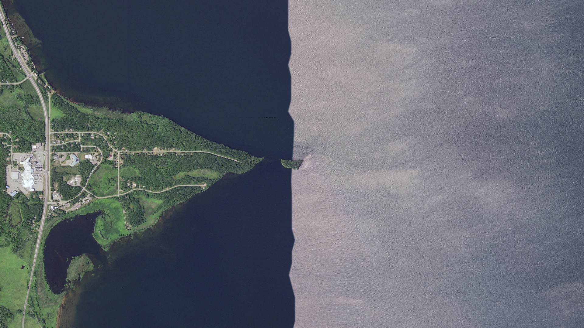 Aerial view of land around Kathio, Minnesota