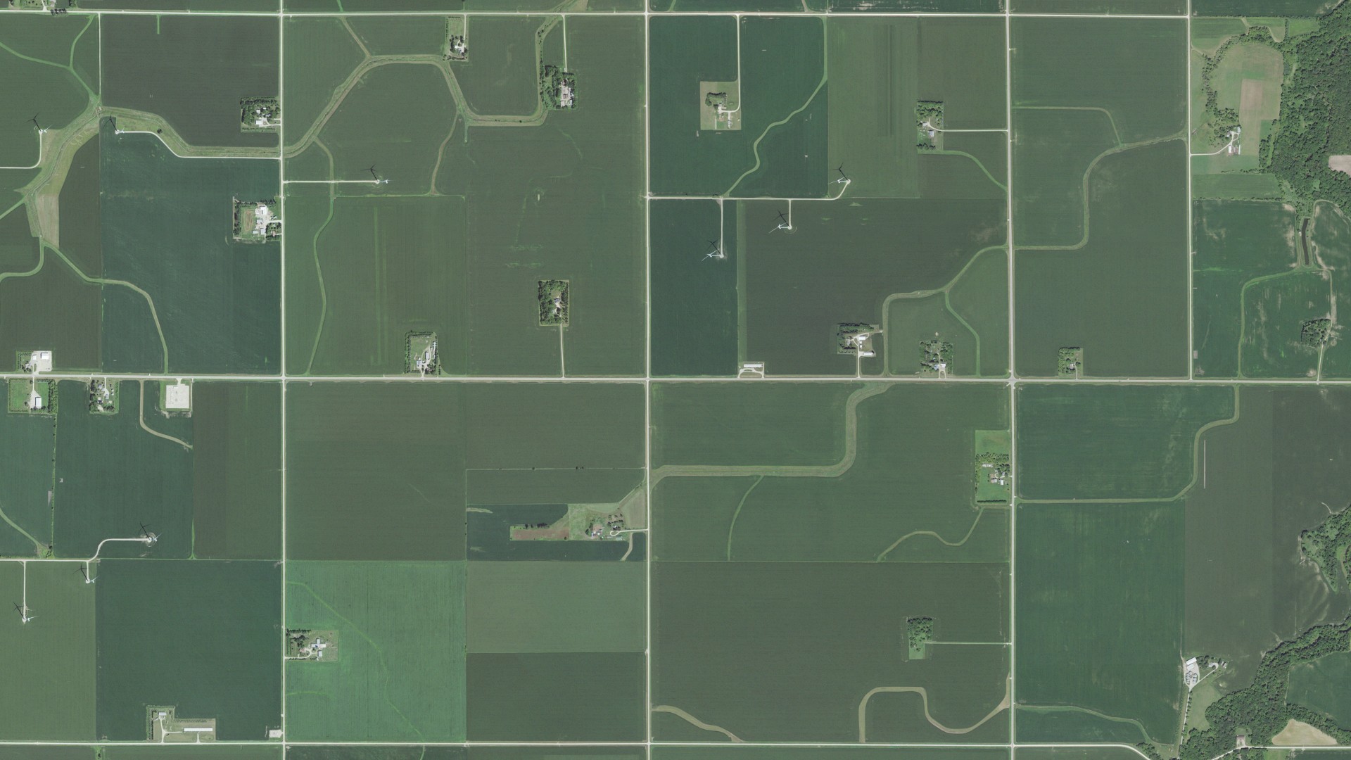 Aerial view of land around Sargeant, Minnesota