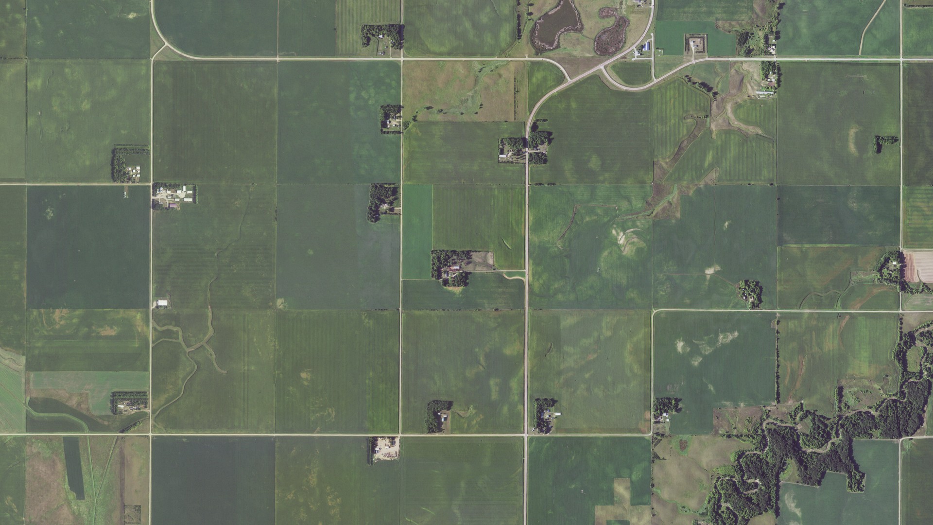 Aerial view of land around Mason, Minnesota
