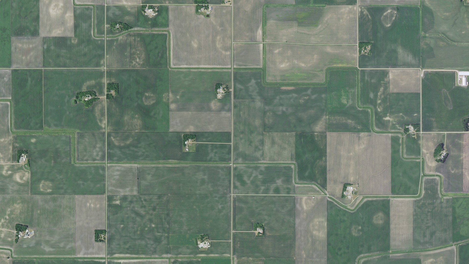 Aerial view of land around Bernadotte, Minnesota