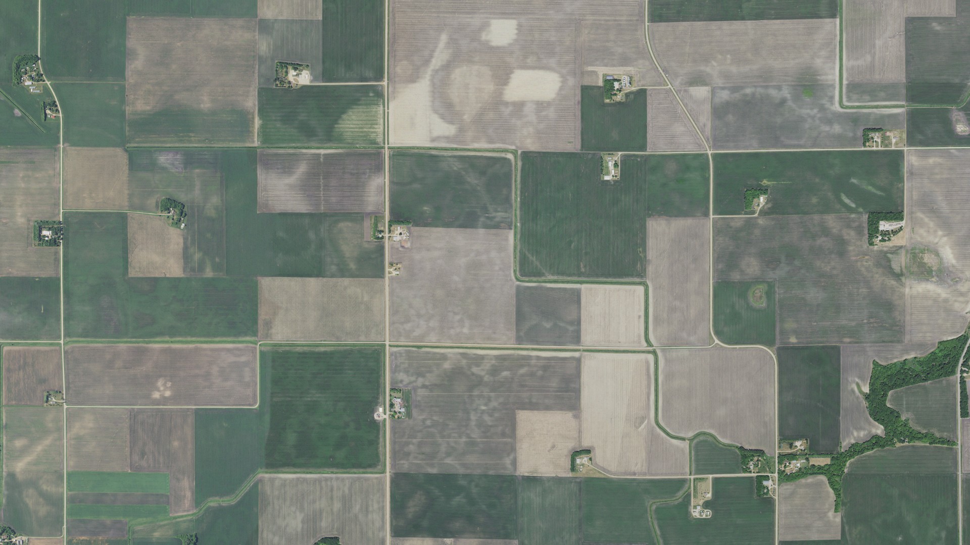 Aerial view of land around Lake Prairie, Minnesota