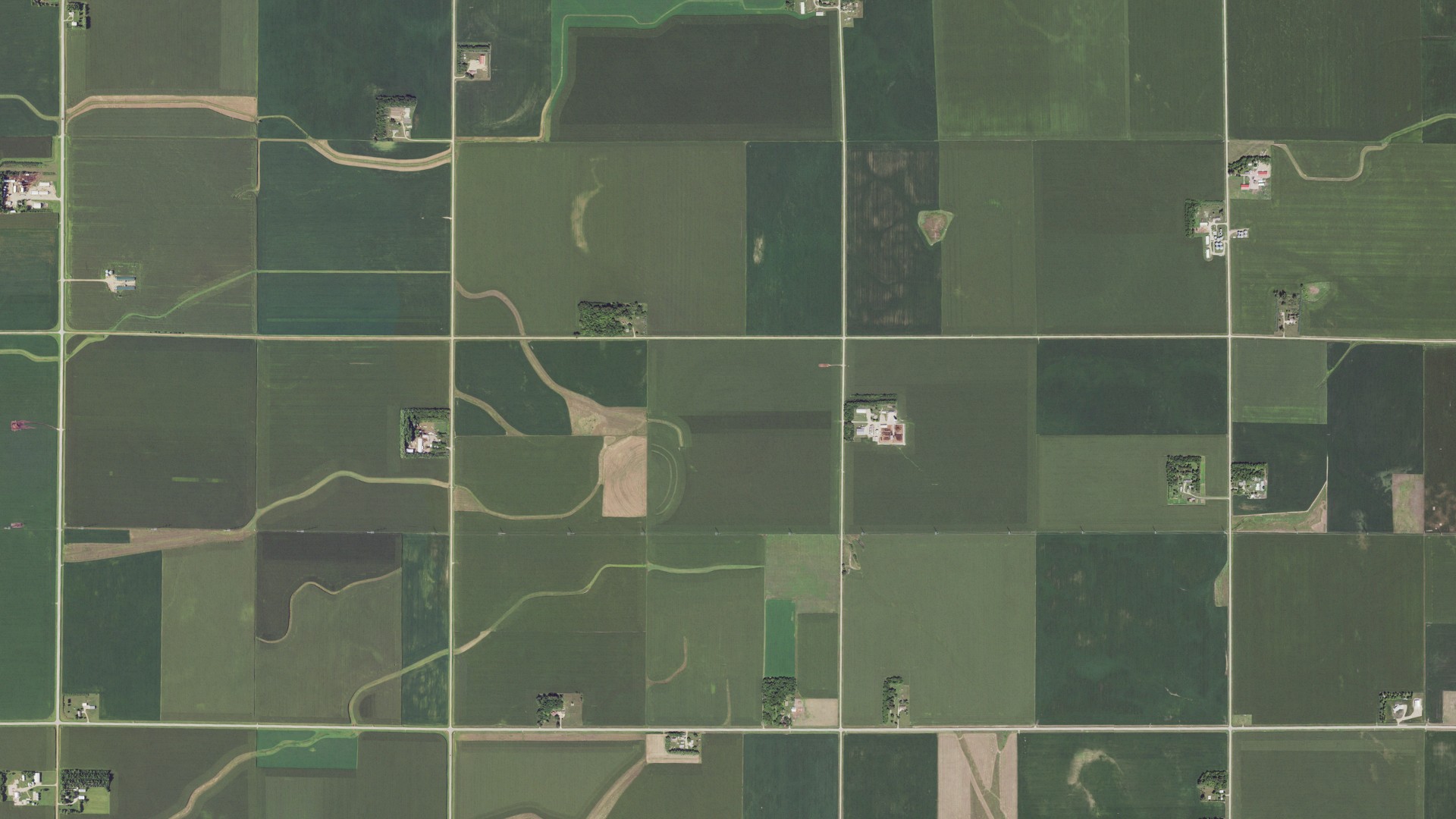 Aerial view of land around Elk, Minnesota
