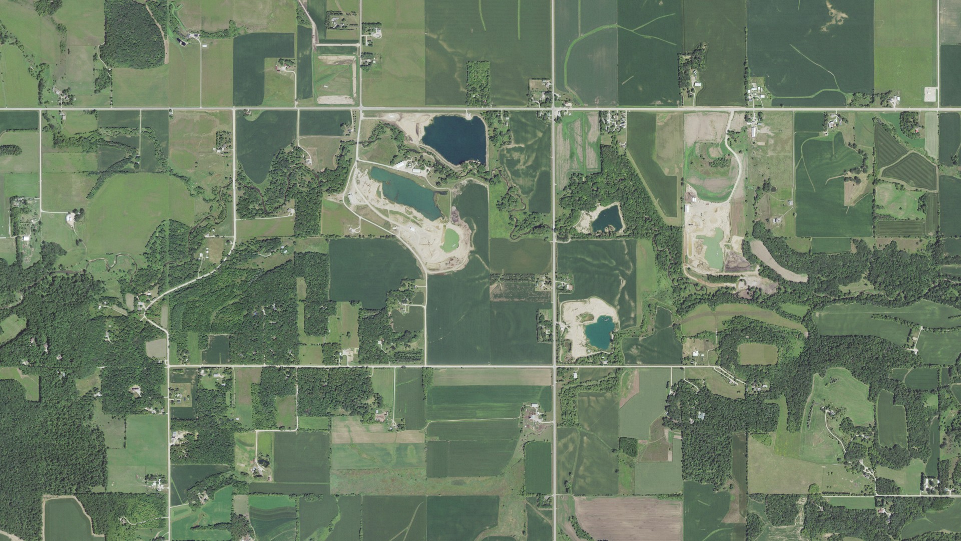 Aerial view of land around Salem, Minnesota