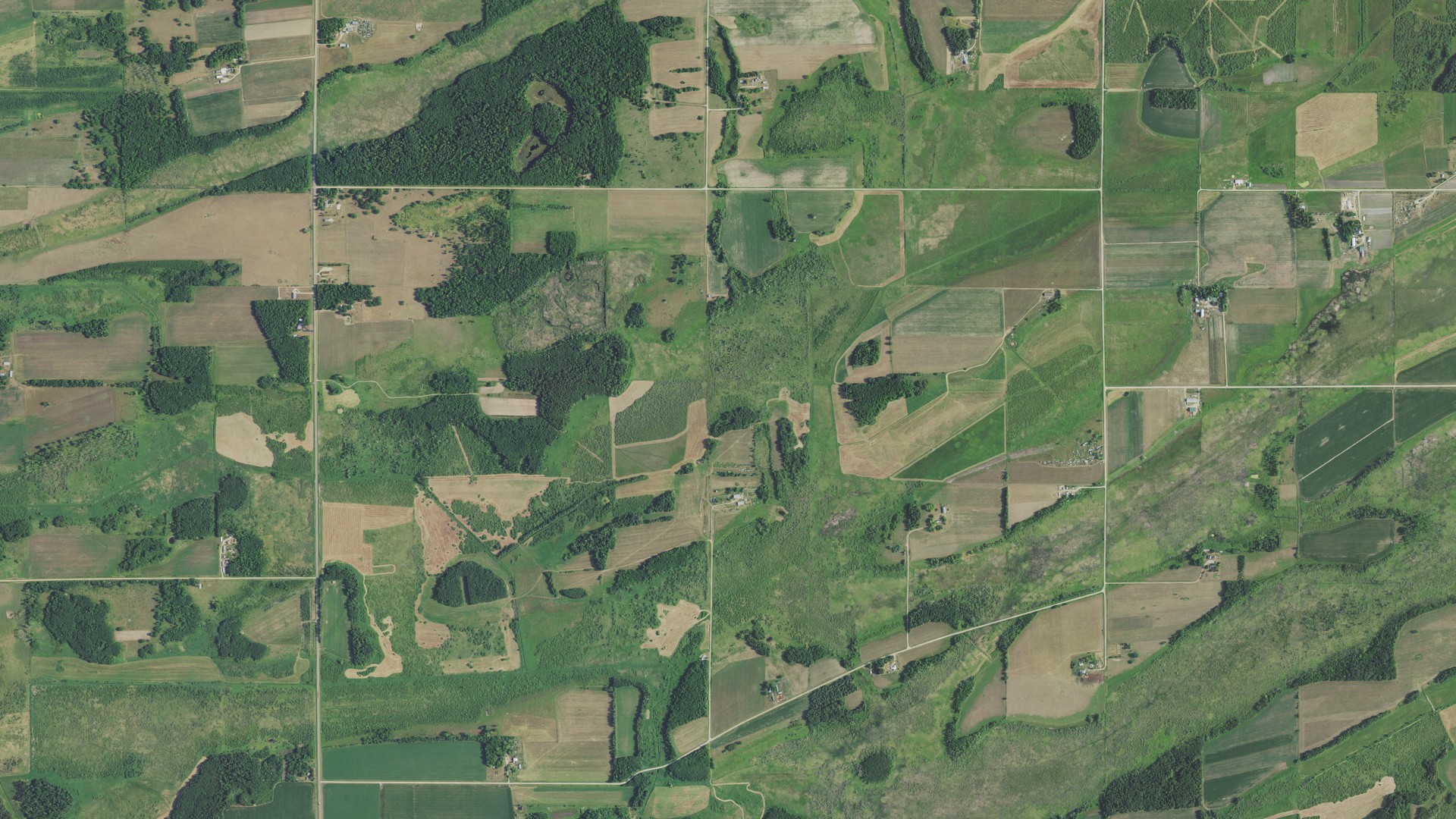 Aerial view of land around Blowers, Minnesota