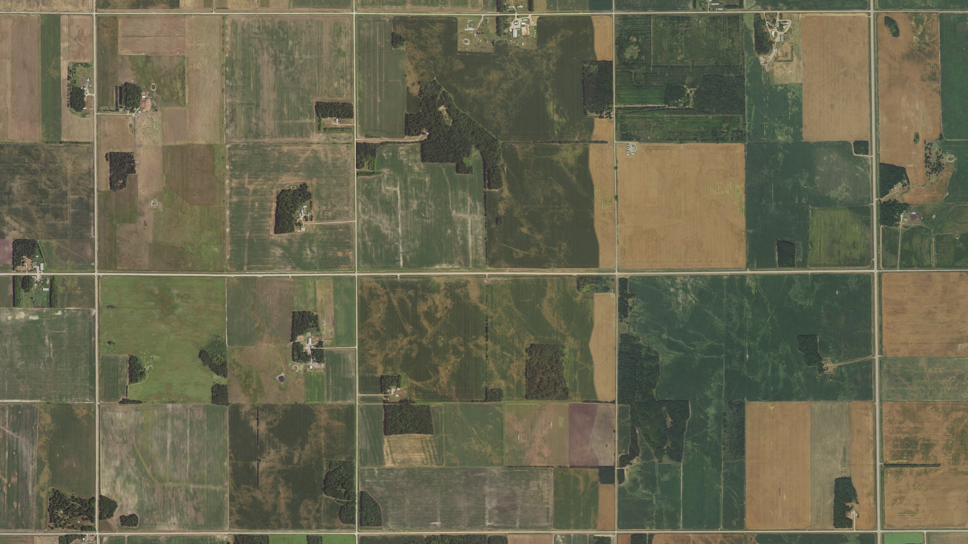 Aerial view of land around Star, Minnesota