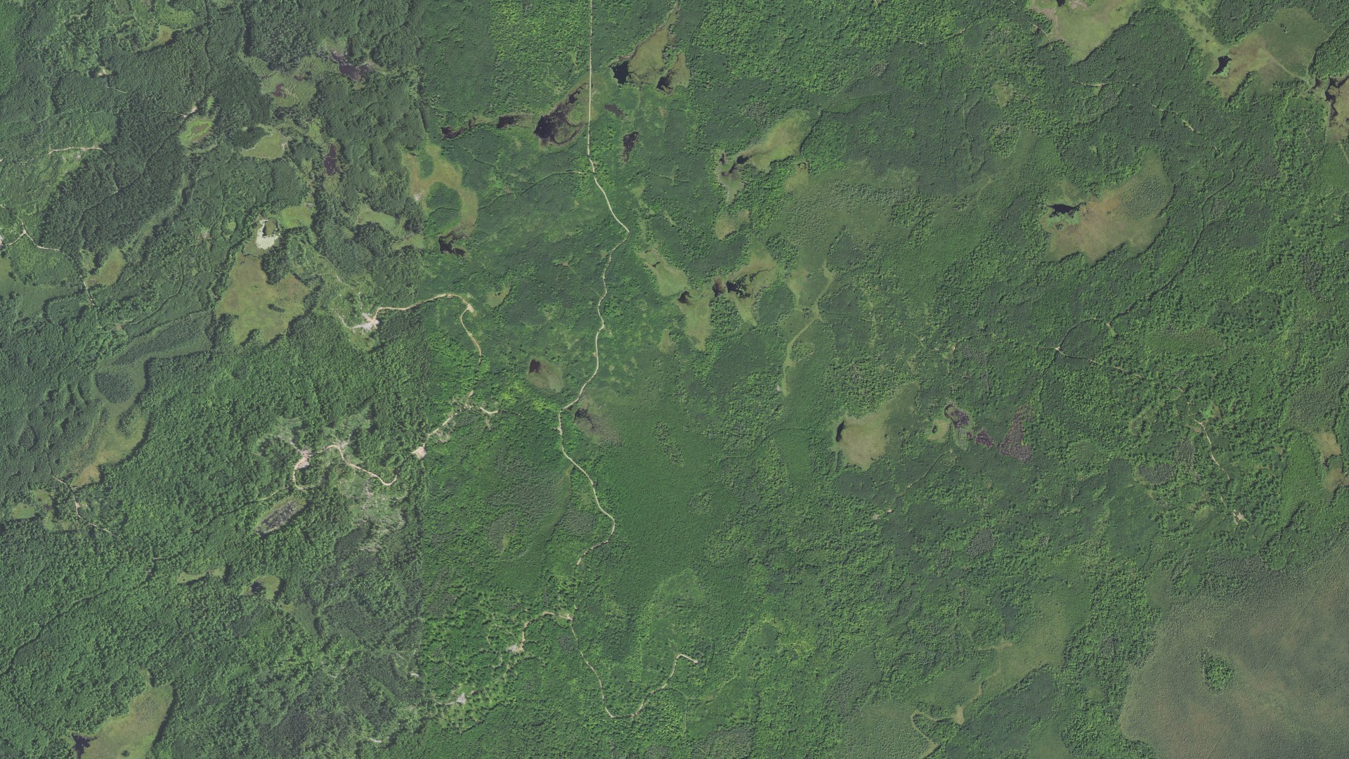Aerial view of land around Nickerson, Minnesota