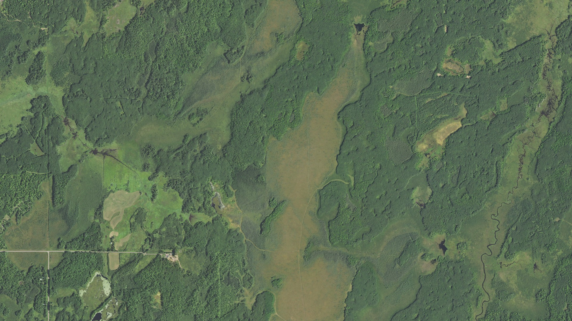 Aerial view of land around Park, Minnesota