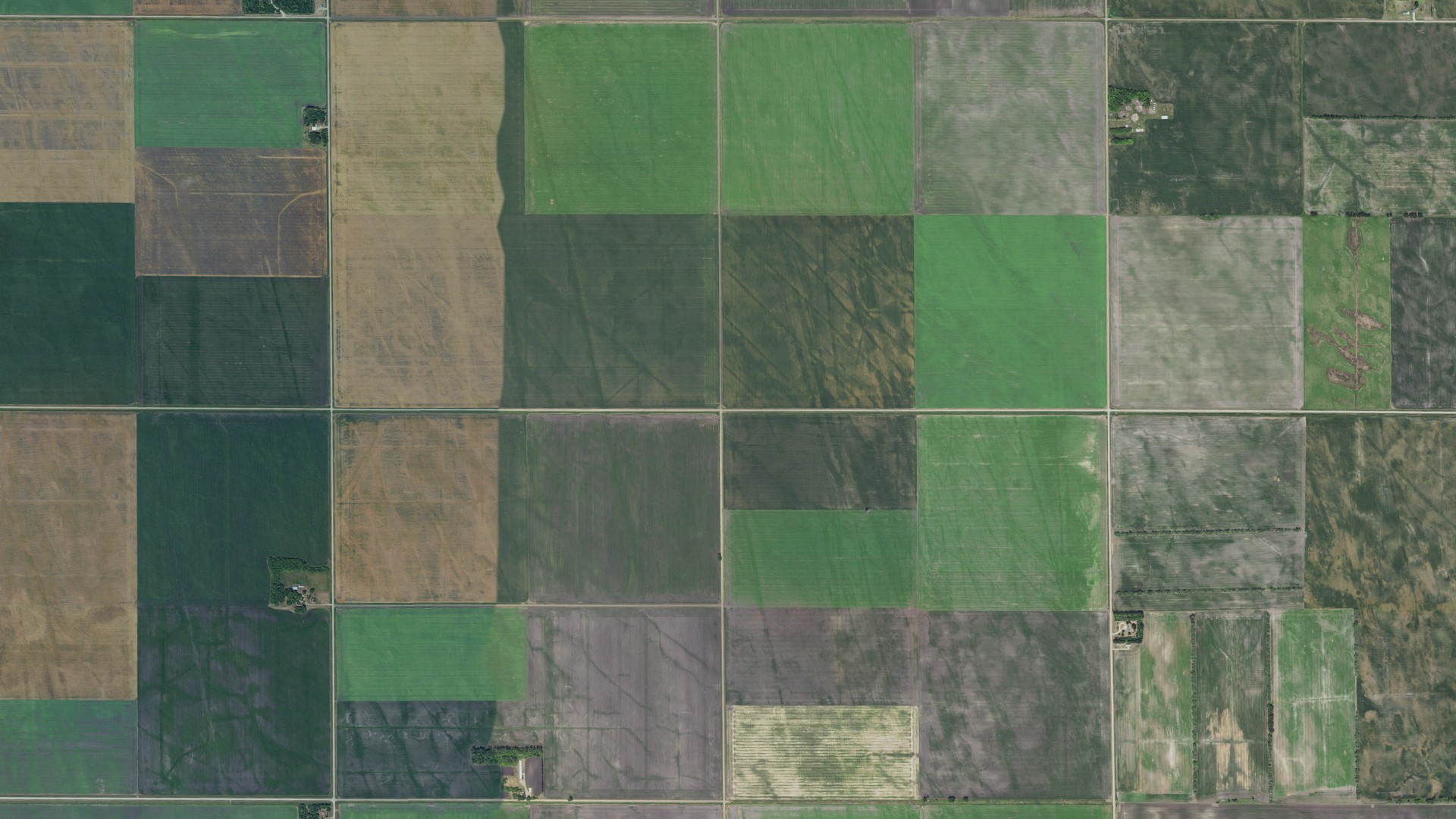 Aerial view of land around Fanny, Minnesota