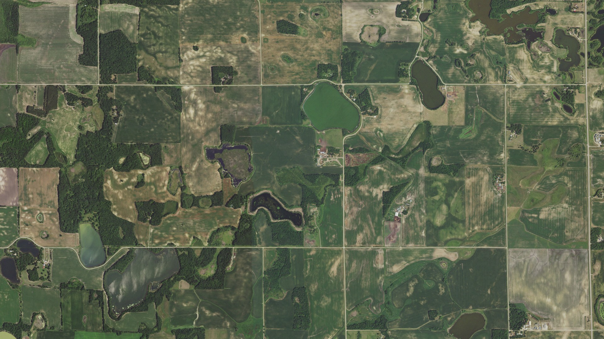 Natural-color aerial photograph of land around Hill River, Minnesota