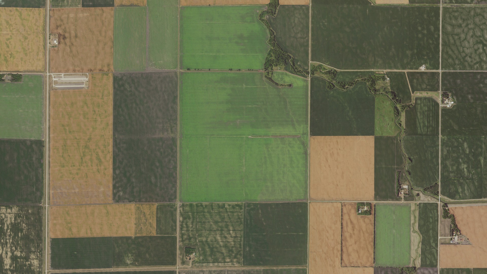 Aerial view of land around Hubbard, Minnesota