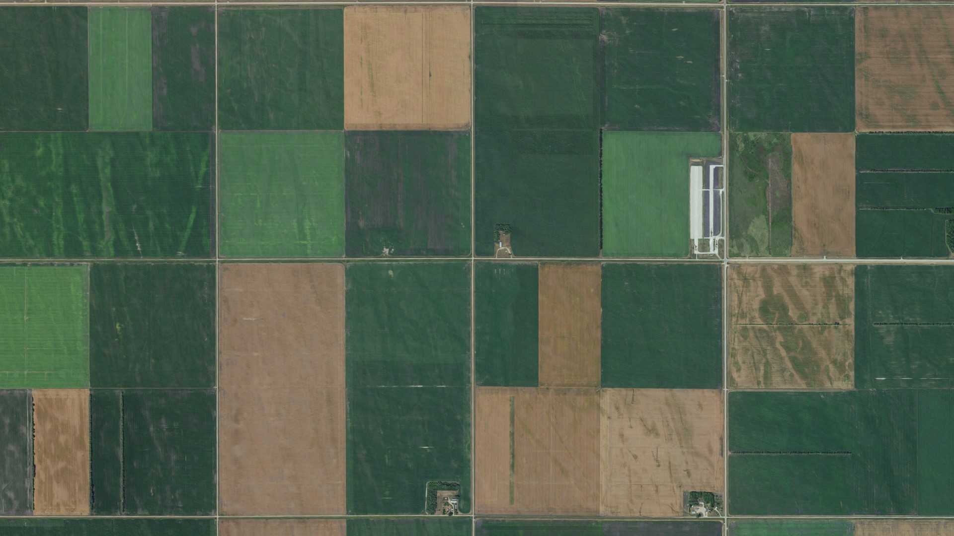 Aerial view of land around Keystone, Minnesota