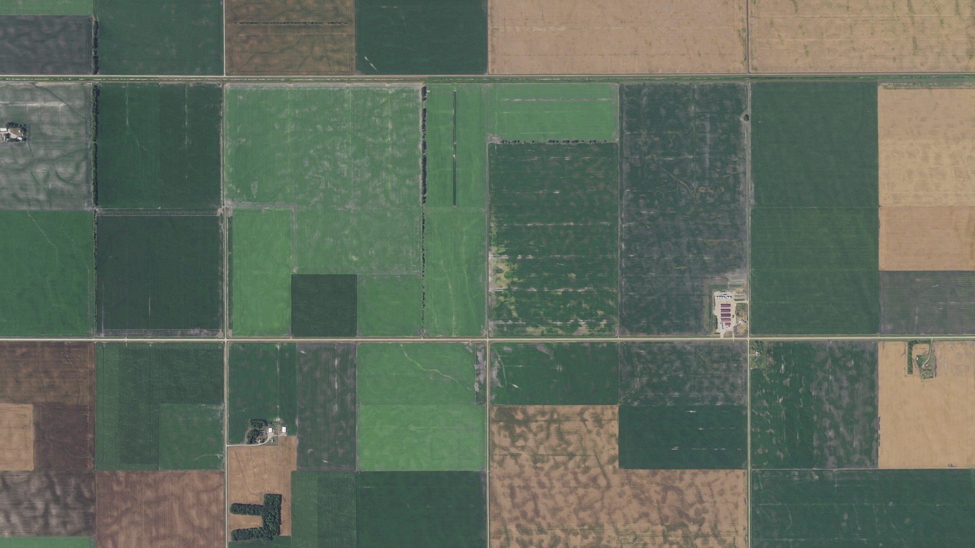 Natural-color aerial photograph of land around Sandsville, Minnesota
