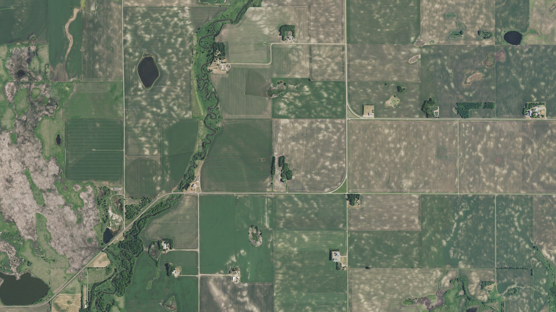 Aerial view of land around Walden, Minnesota